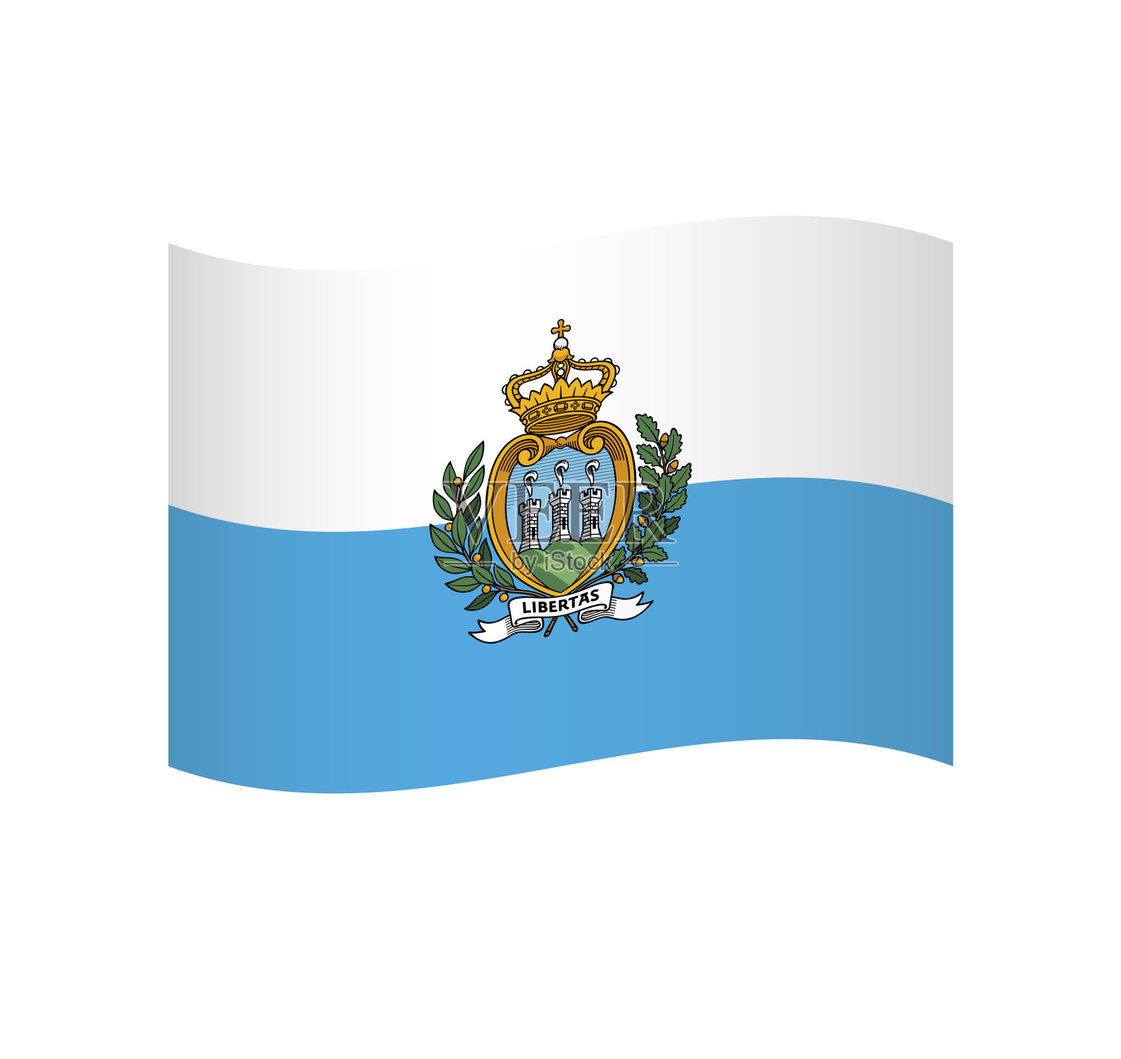 圣马力诺的波浪矢量旗插画图片素材