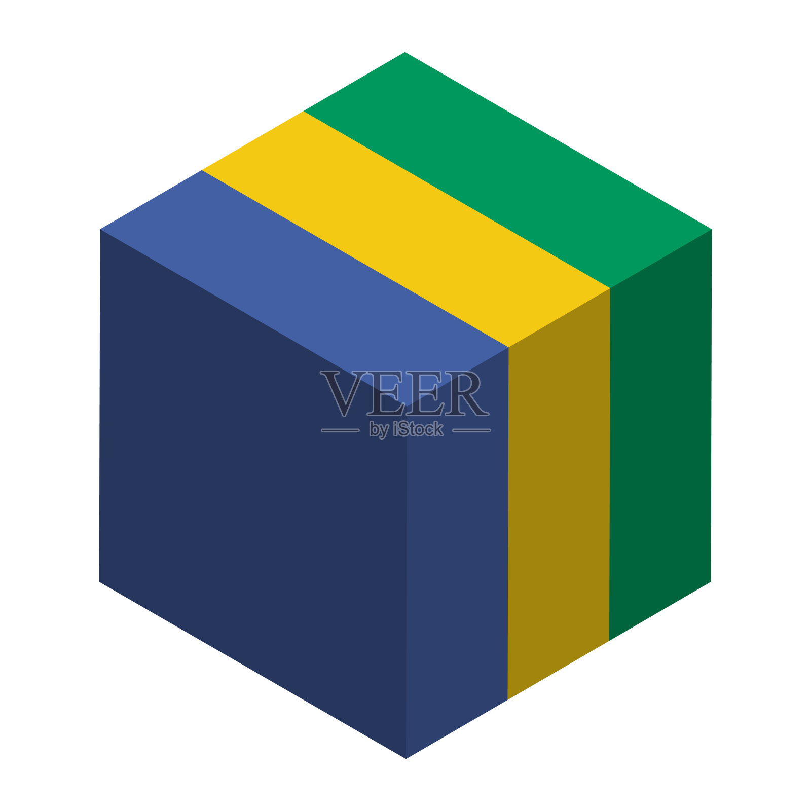 加蓬的立方体矢量旗插画图片素材