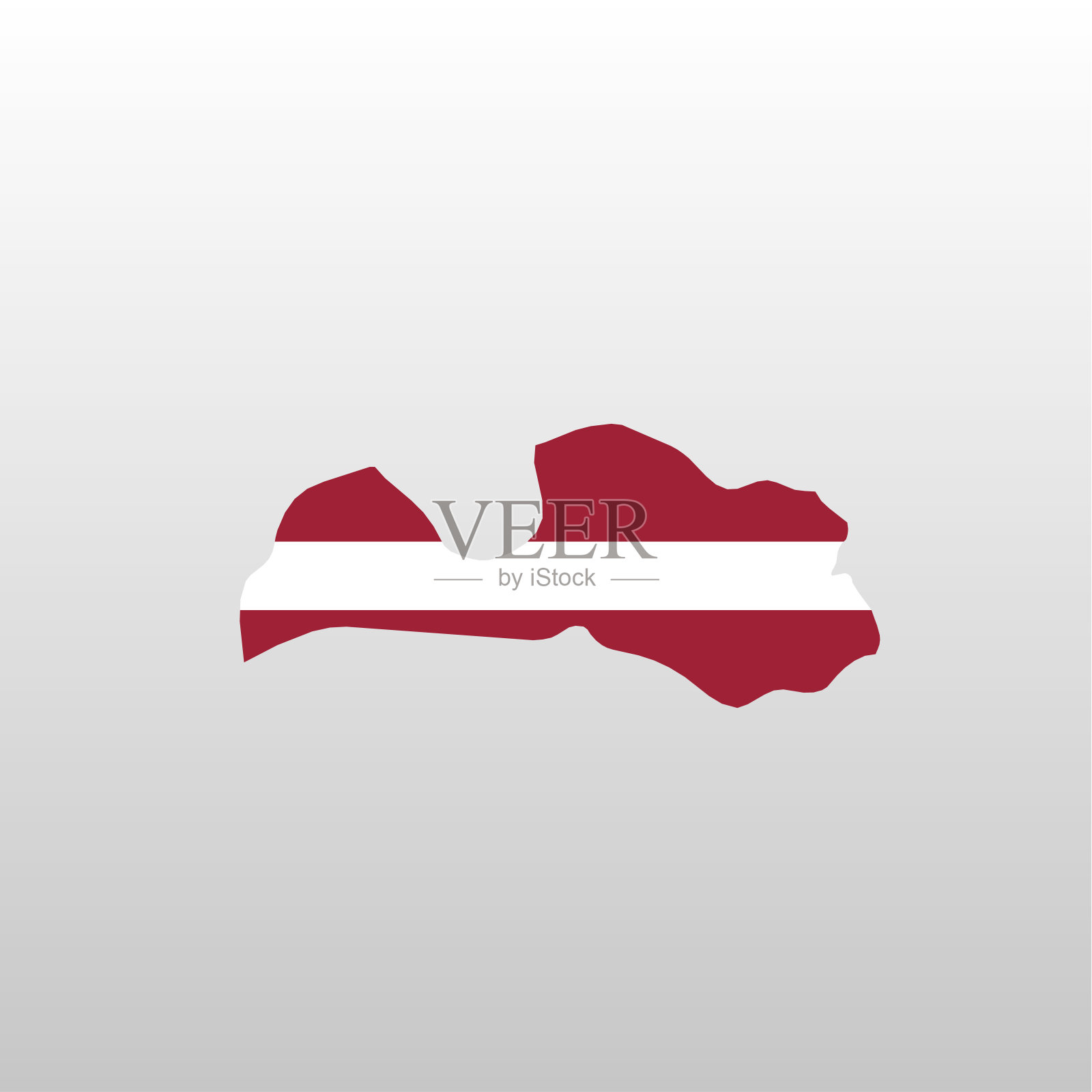 拉脱维亚国旗在国家地图剪影插画图片素材