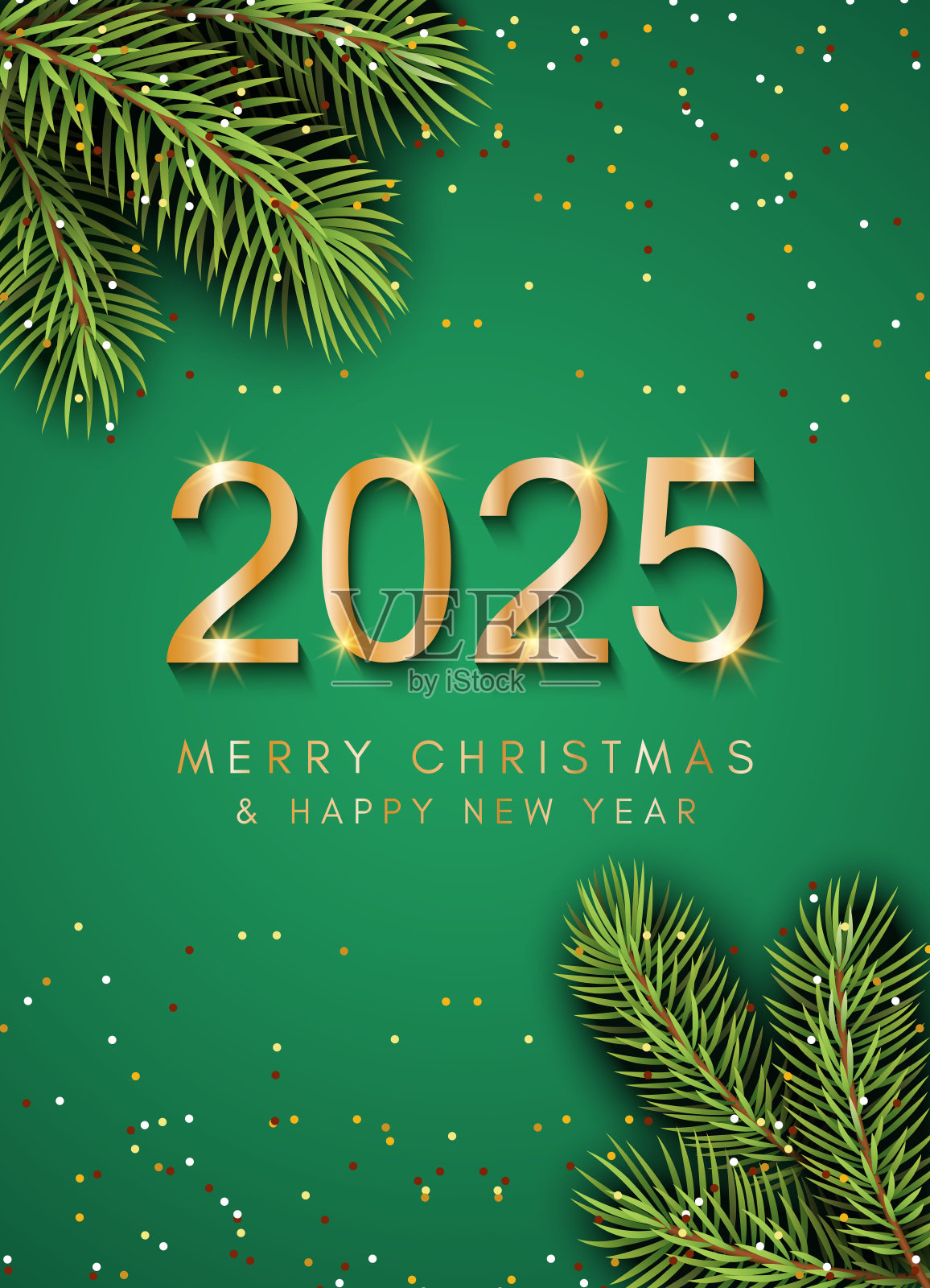 圣诞快乐，新年快乐。矢量插图。插画图片素材