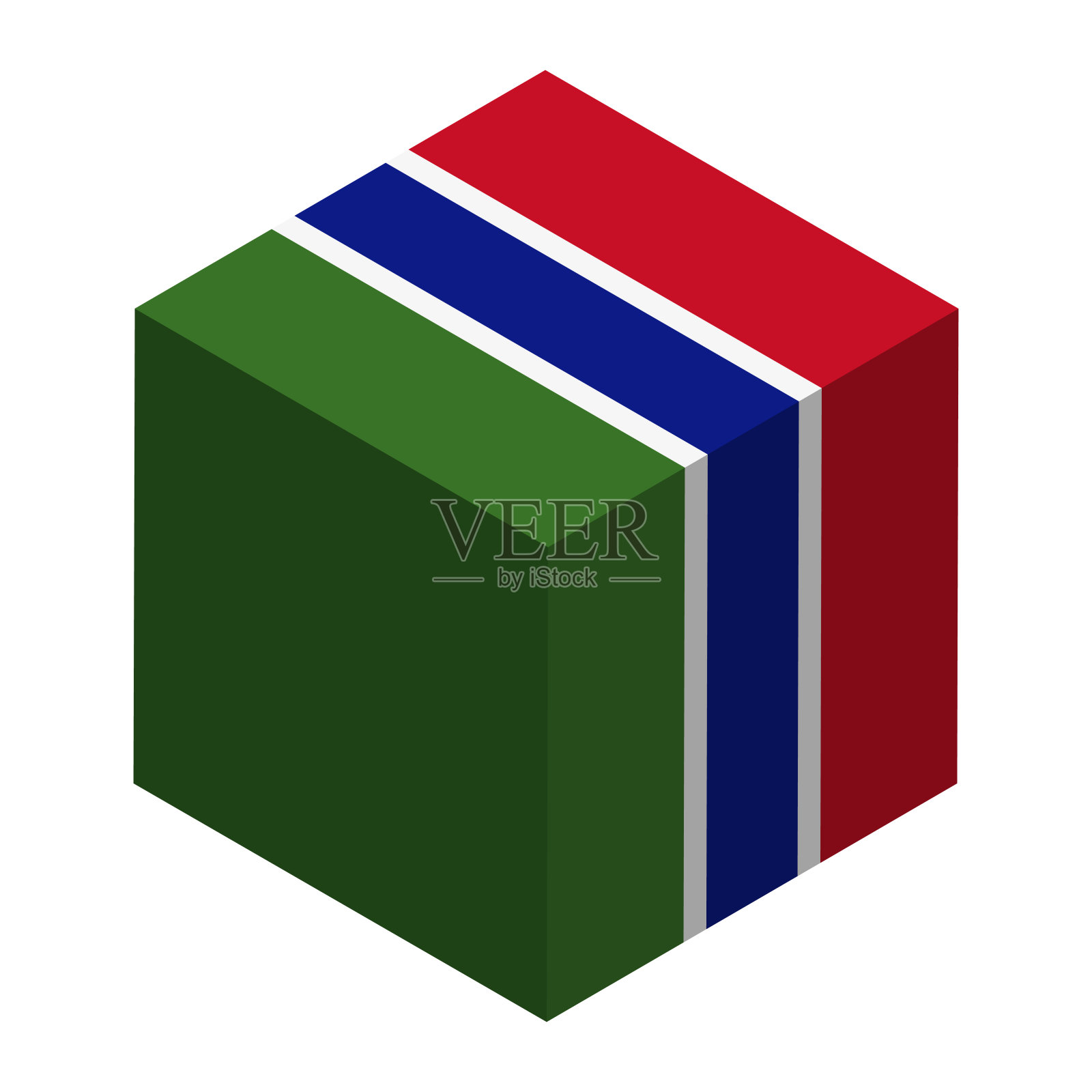 冈比亚的立方体矢量旗插画图片素材