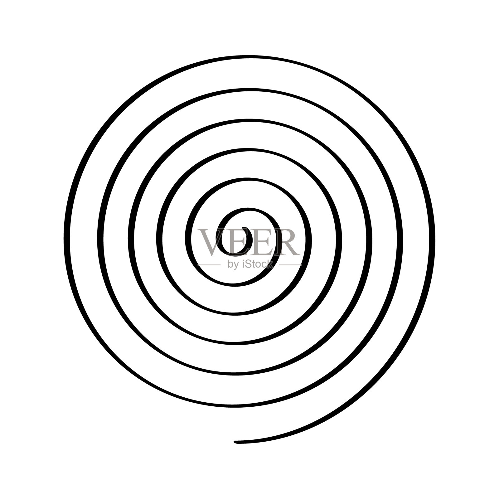 认为图标。漩涡图标。线性风格。矢量图标。插画图片素材