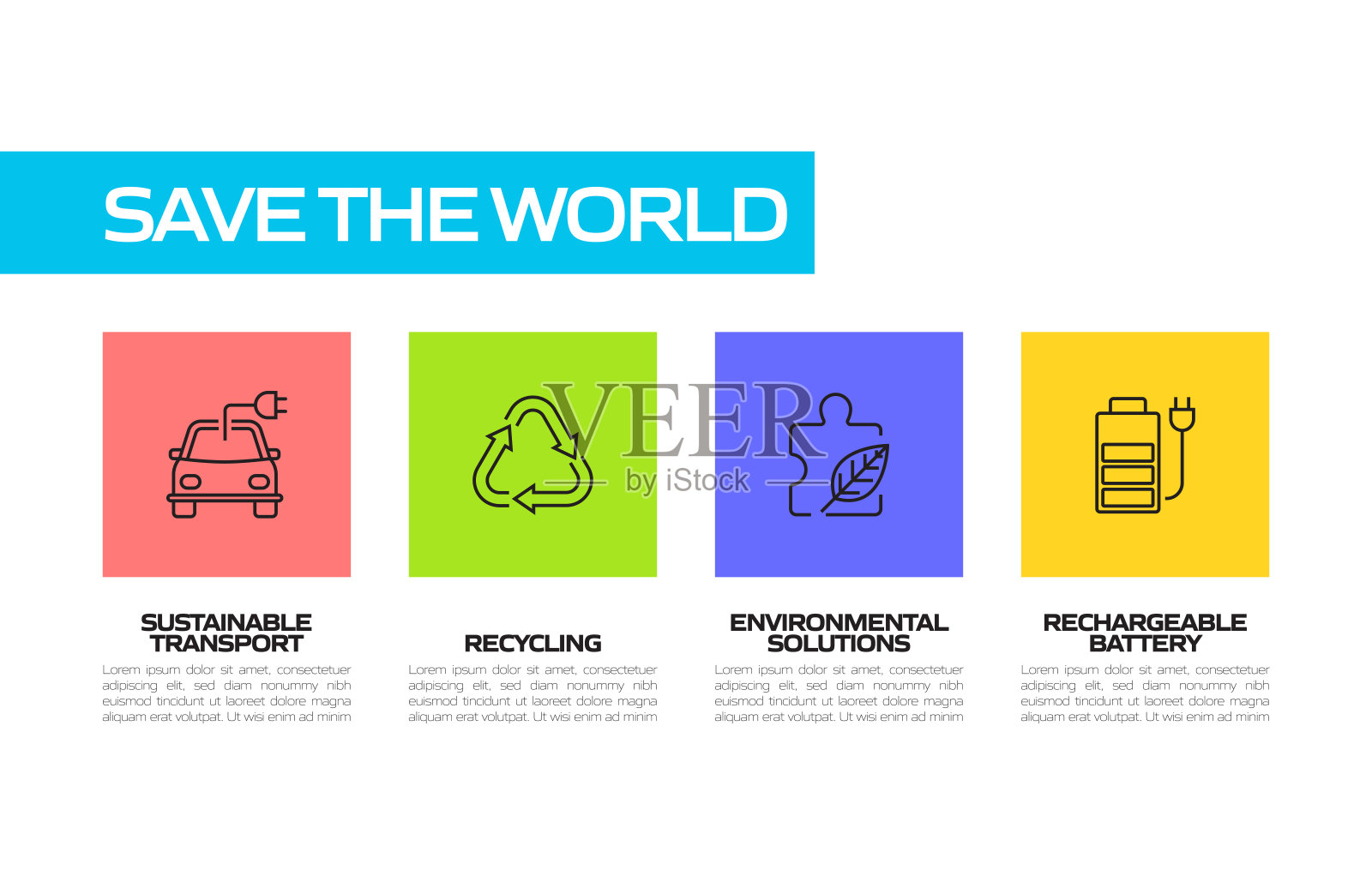 保存地球简单线图标集。自然，生态，全球变暖，零浪费，保护插画图片素材