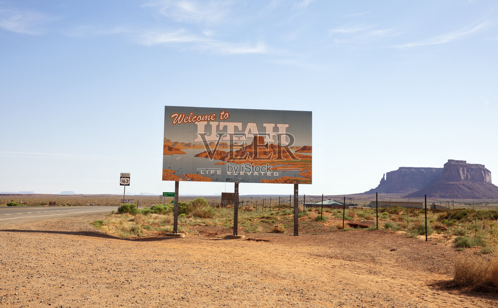 欢迎来到犹他标志照片摄影图片