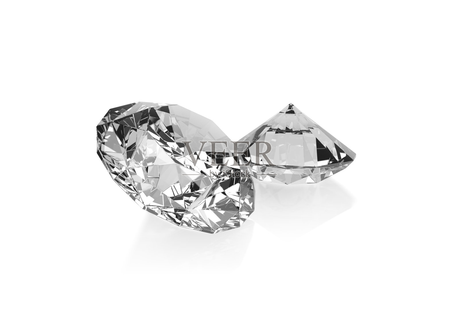 耀眼的钻石，透明的背景。向量照片摄影图片