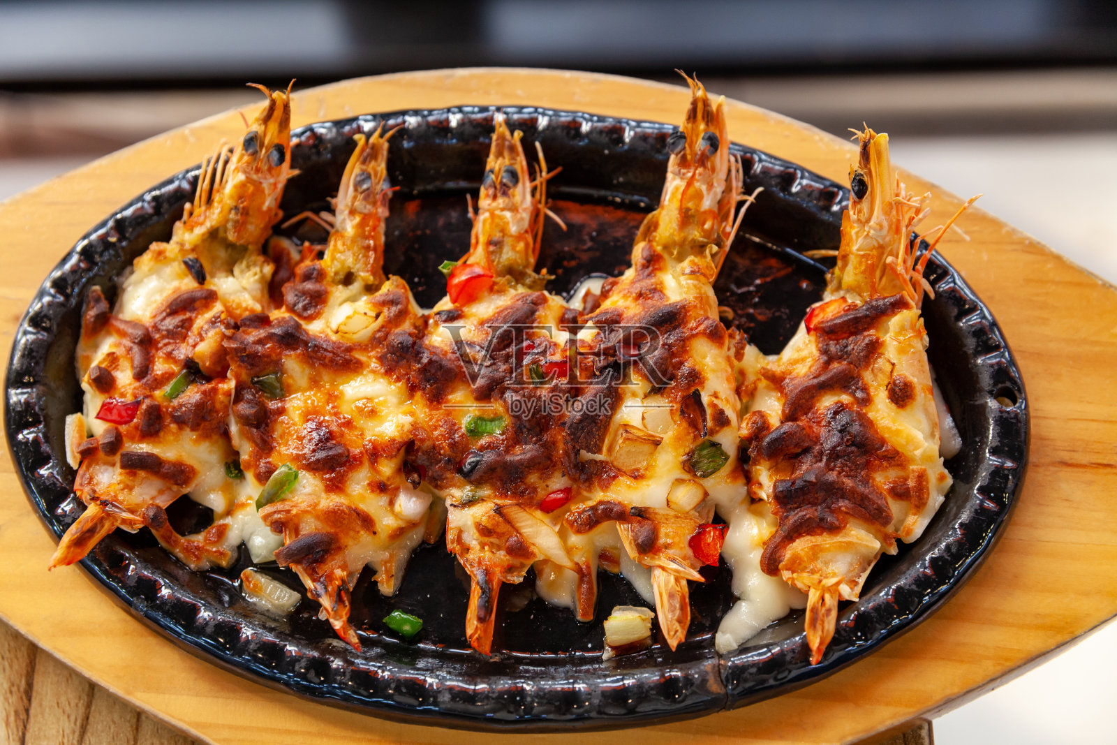 芝士烤虾照片摄影图片