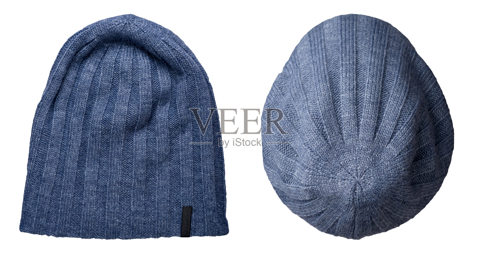 针织帽孤立在一个白色的背景。时髦的帽子。休闲风格的时尚配饰照片摄影图片