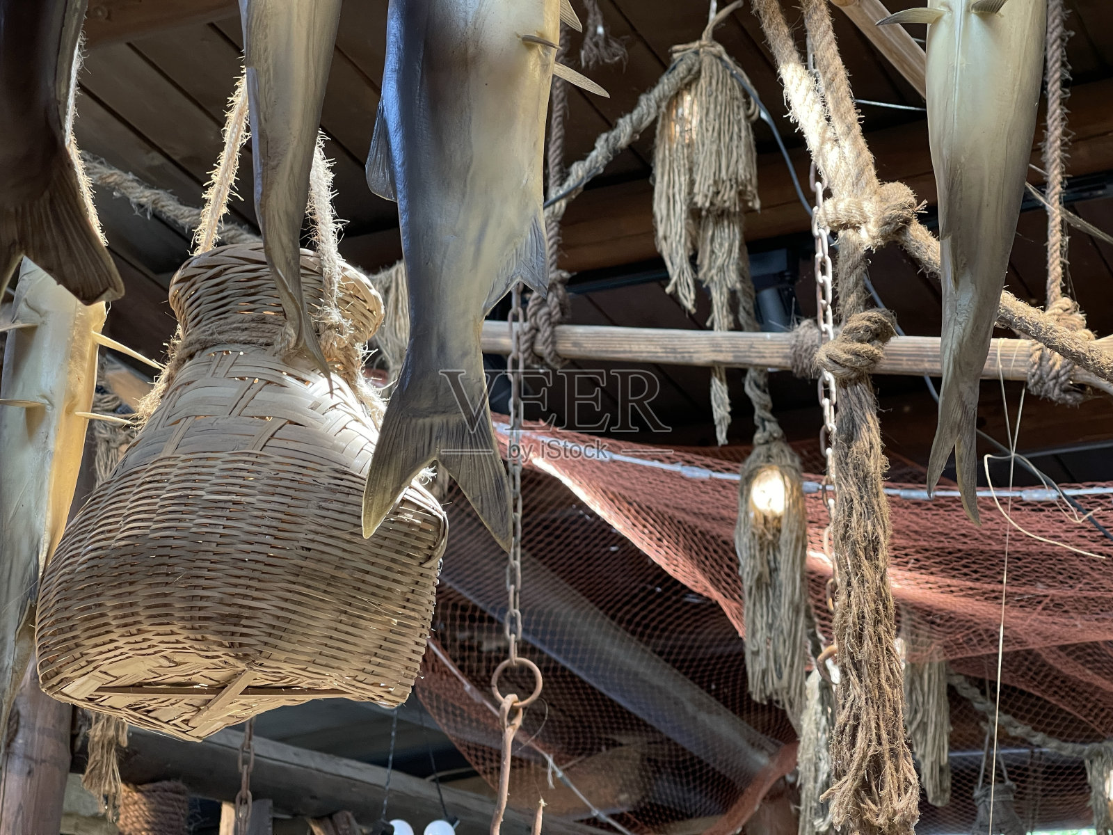 渔村鱼干照片摄影图片