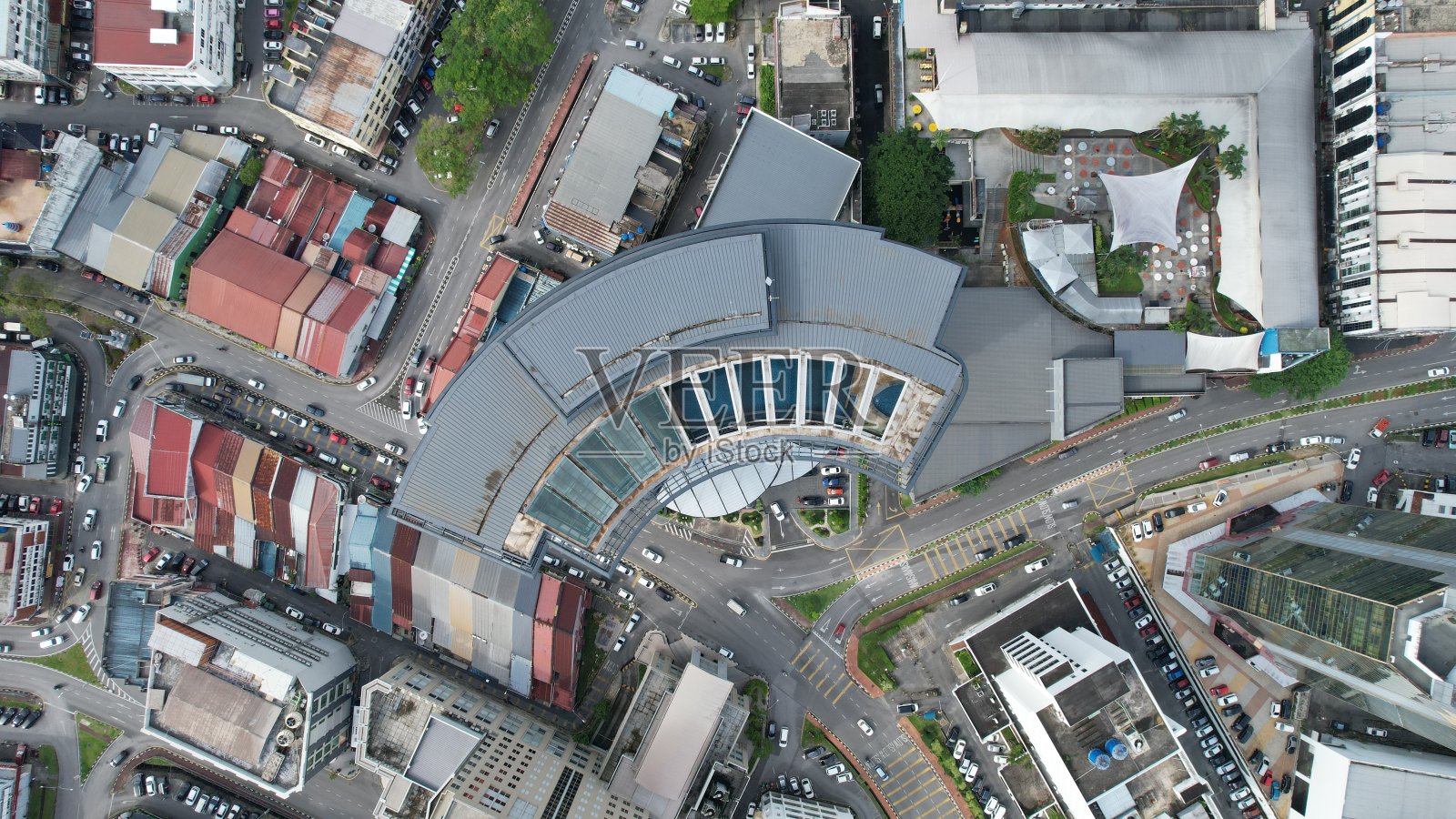 古晋市地标建筑鸟瞰图照片摄影图片