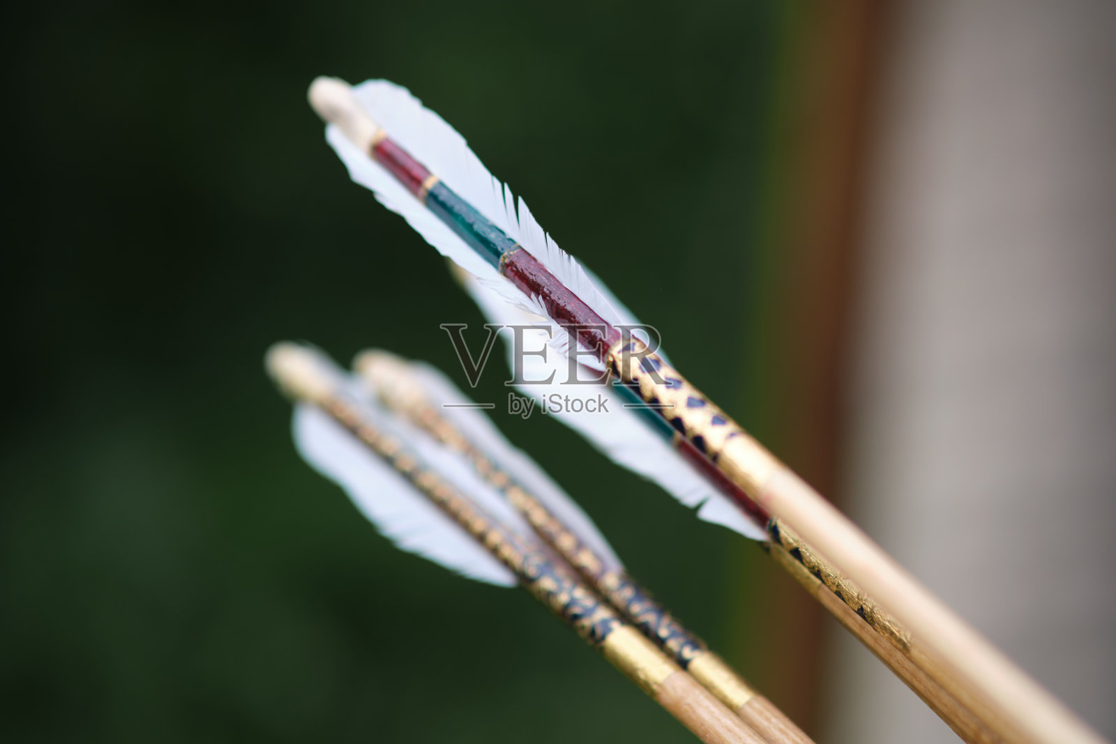 复古武器弓箭，特写照片摄影图片