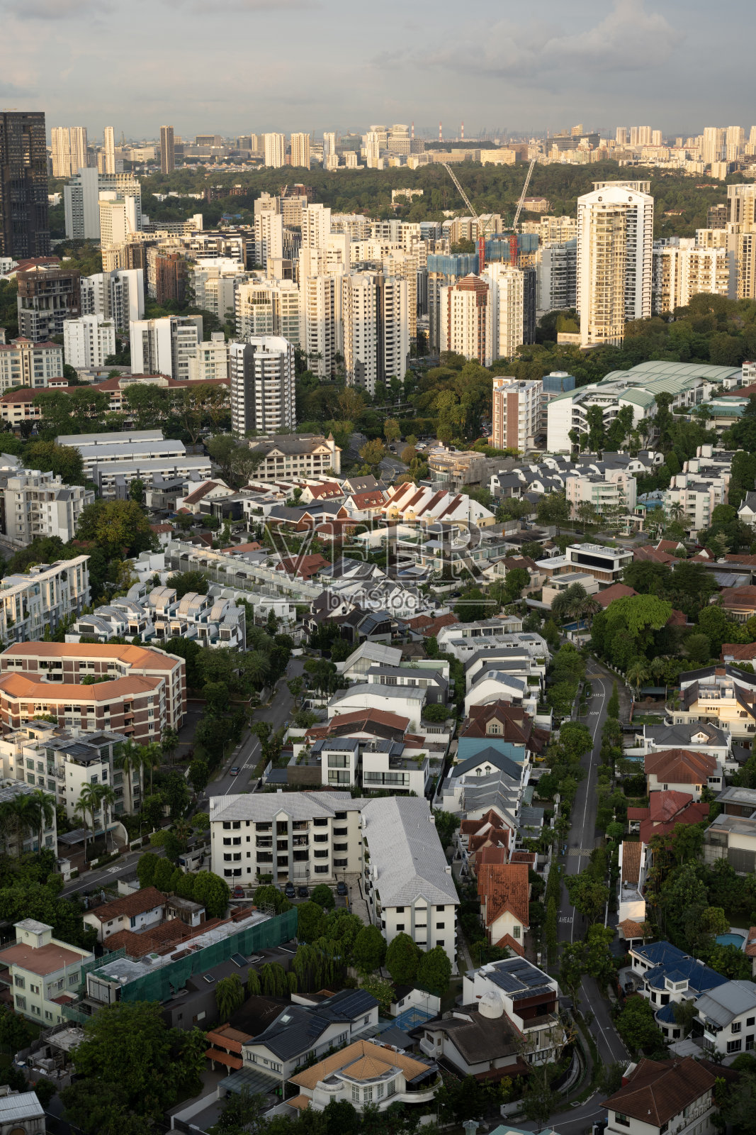 日出时的新加坡城市景观照片摄影图片