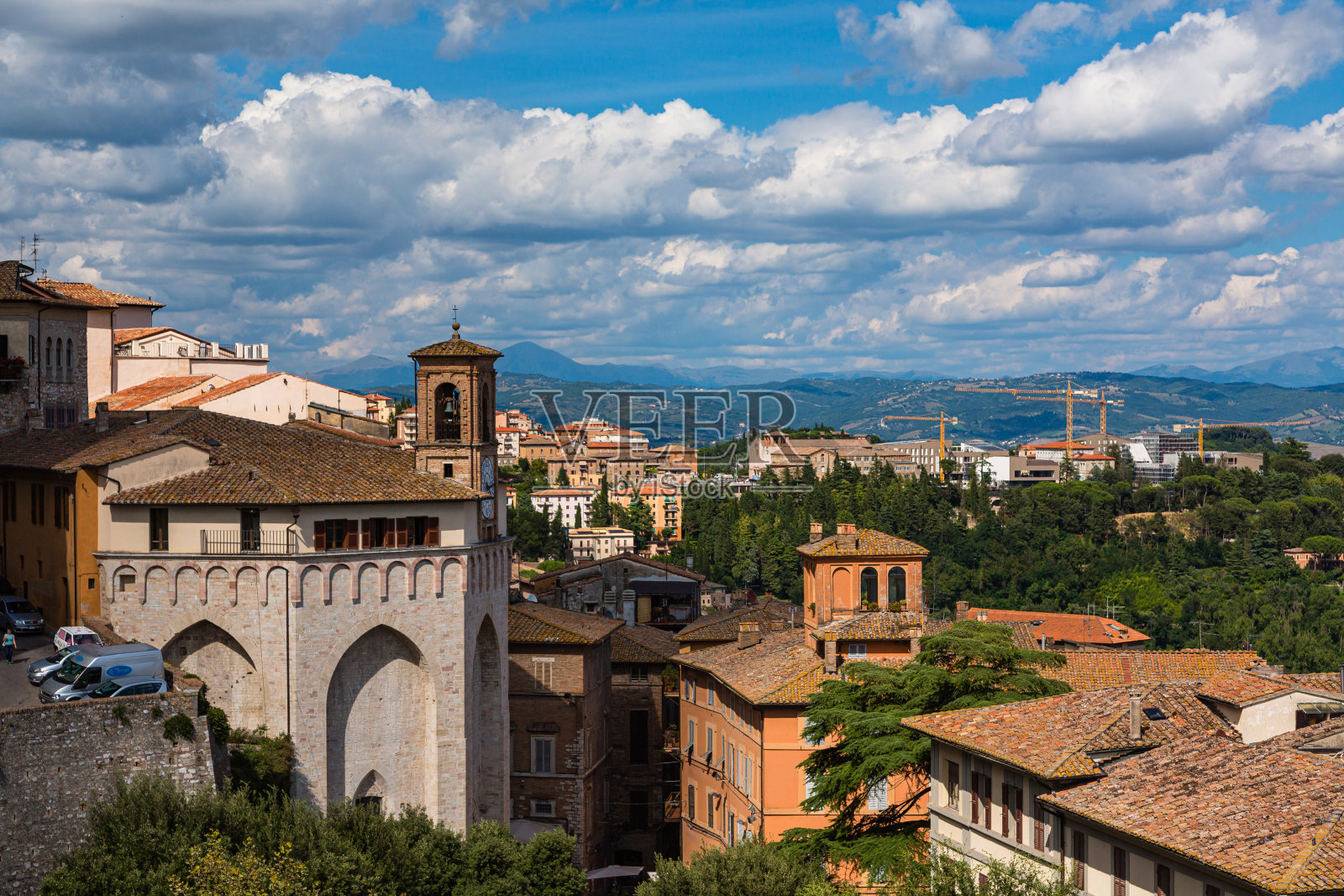 意大利佩鲁贾的老城区照片摄影图片