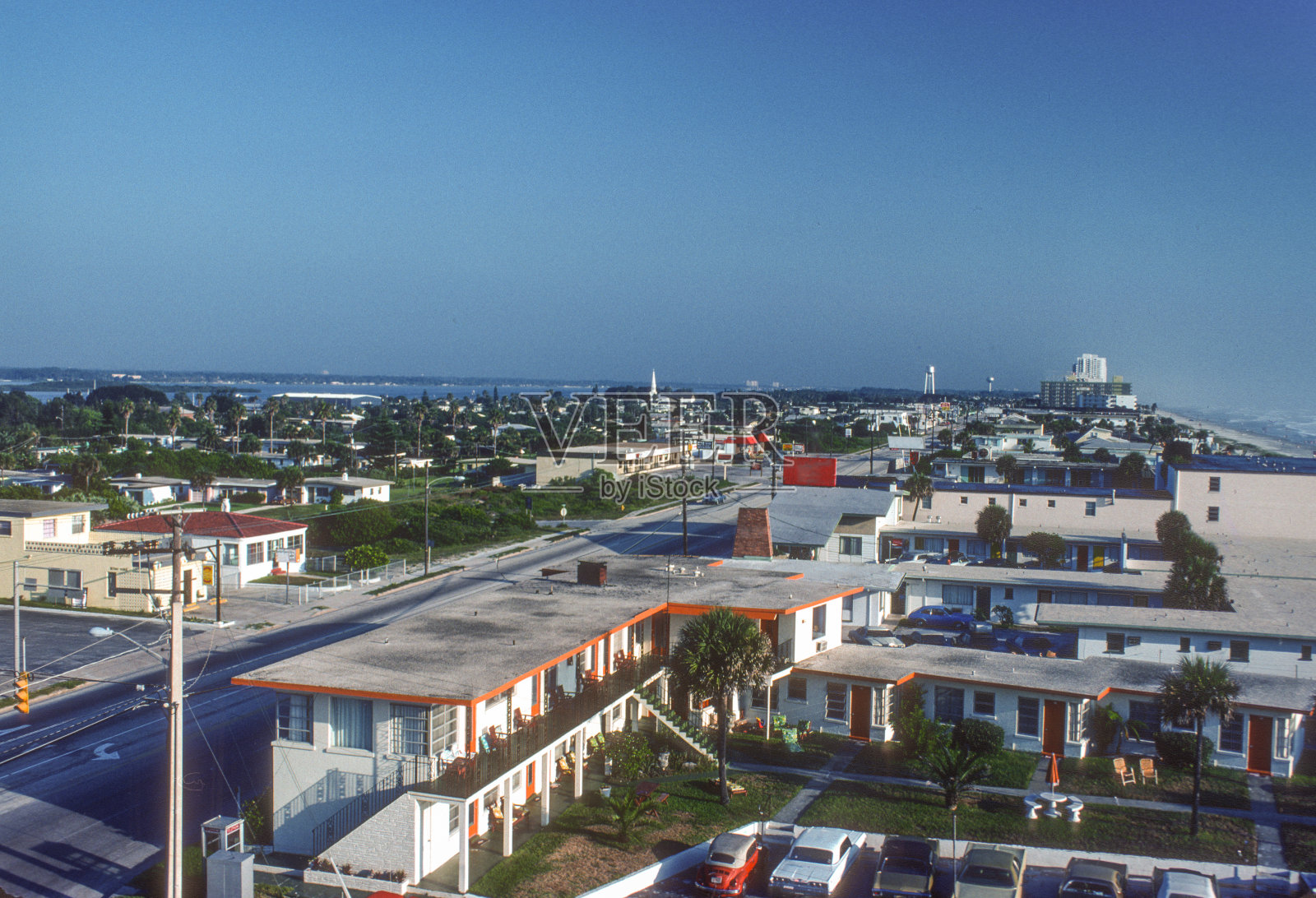 佛罗里达州代托纳海滩-从酒店观看- 1976年照片摄影图片