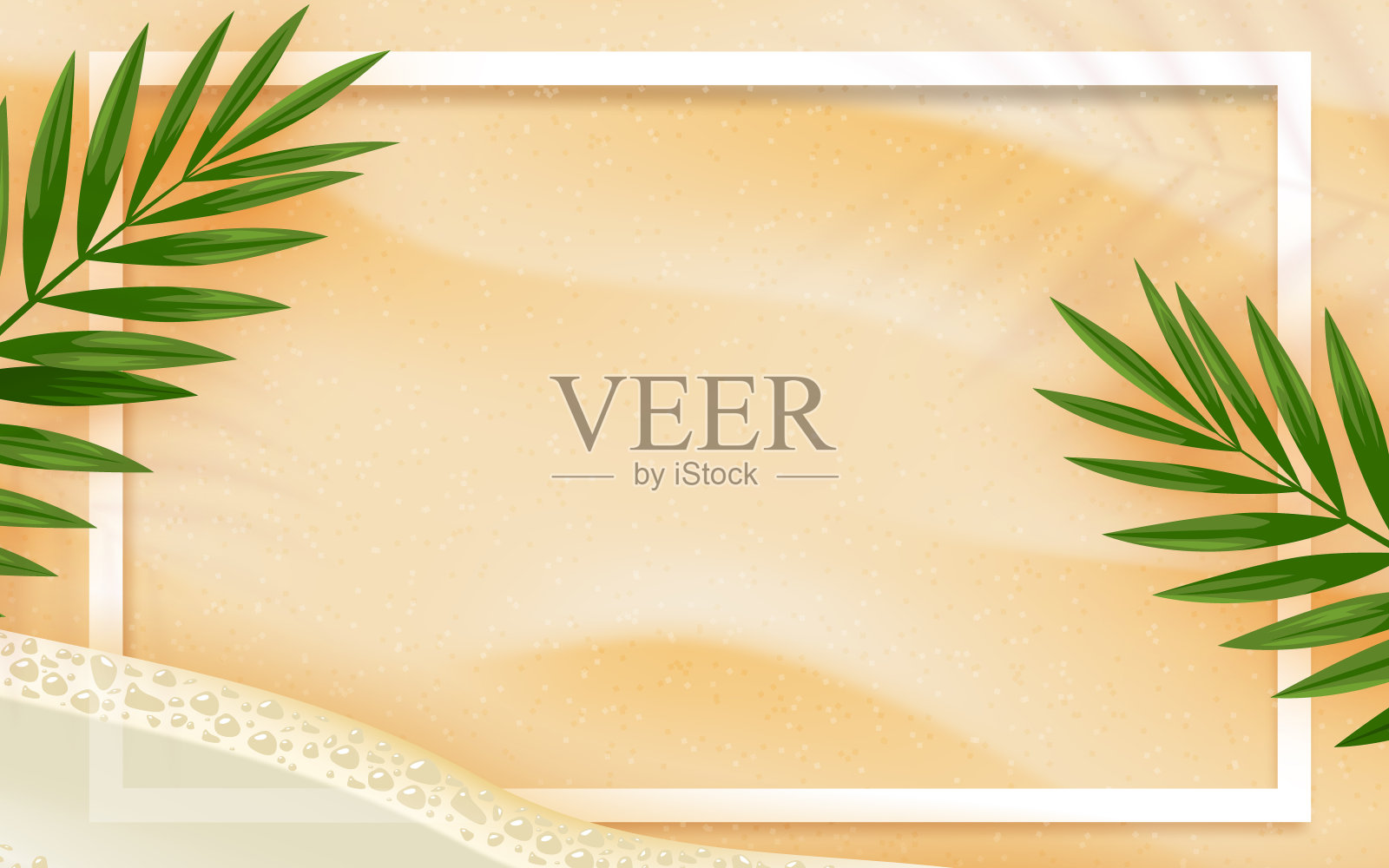 夏天的框架。热带的背景。插画图片素材