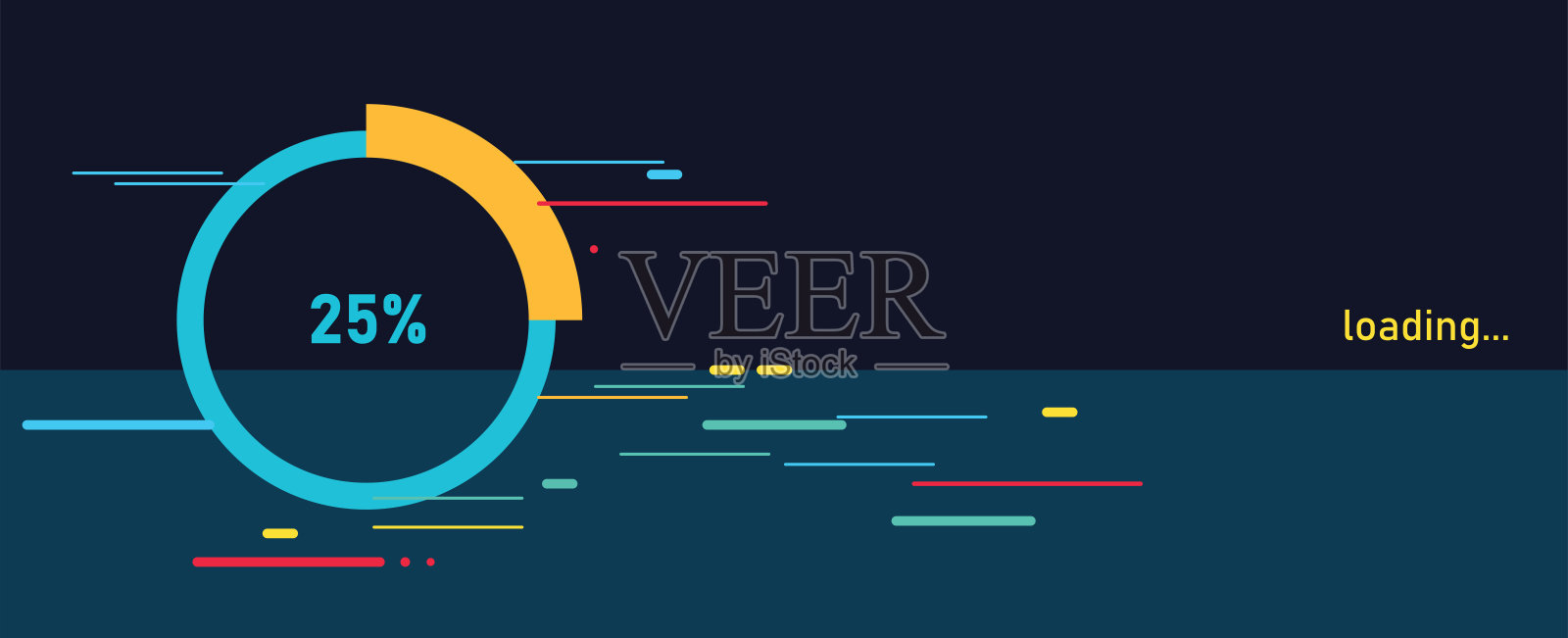 加载条概念。上传或下载进度数据。技术的概念。矢量艺术。矢量艺术。插画图片素材