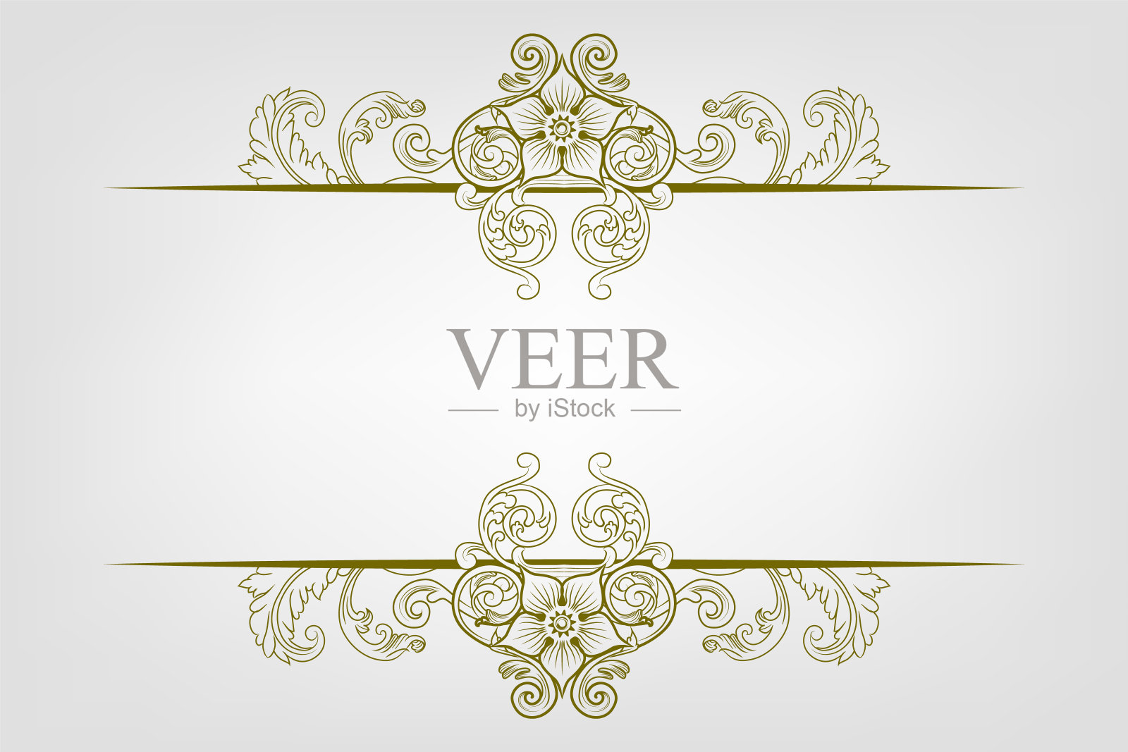 经典复古巴洛克维多利亚框架分离元素经典婚礼邀请插画图片素材