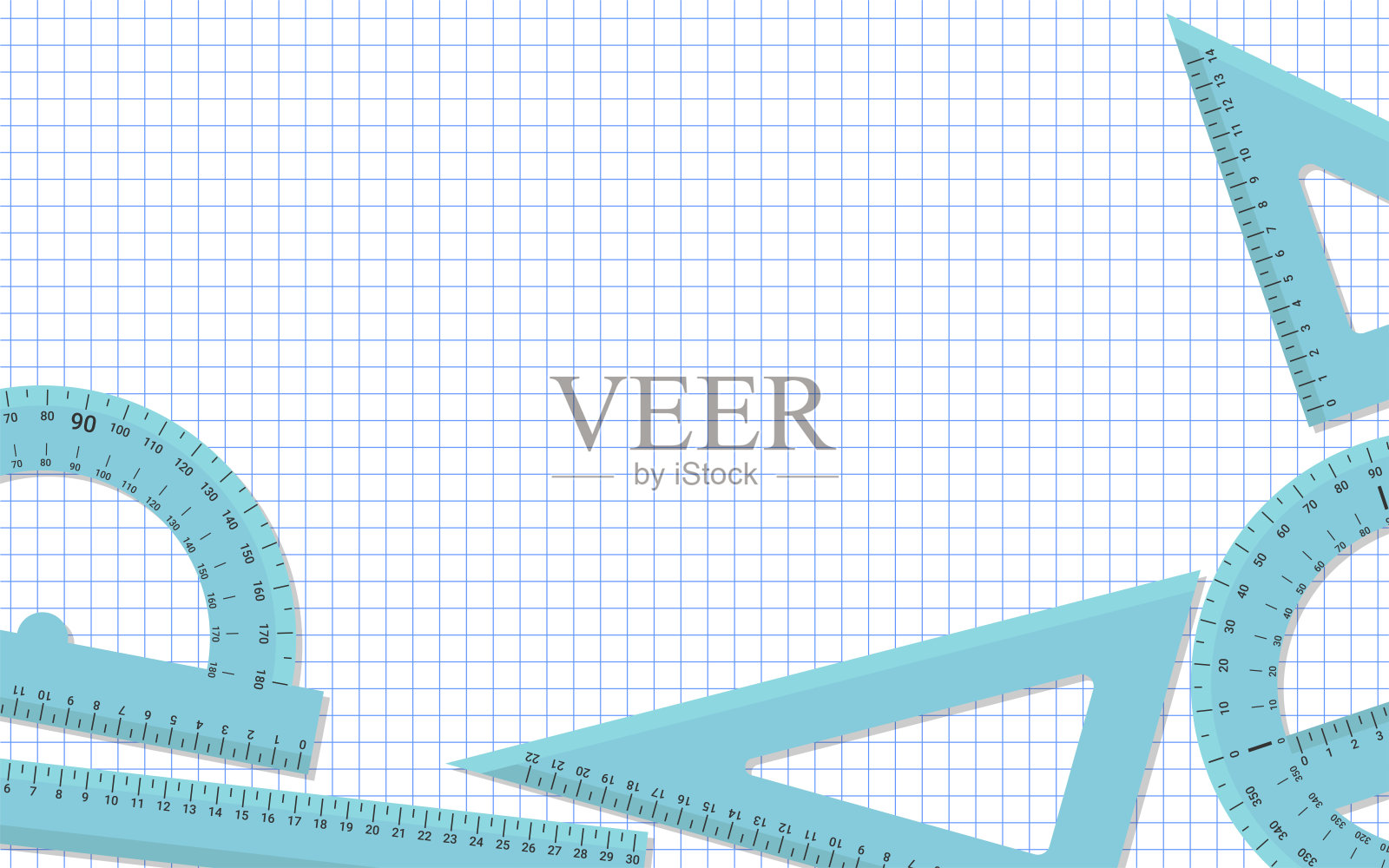 学校版式-方格纸上数字标尺的种类。矩形形状。插画图片素材