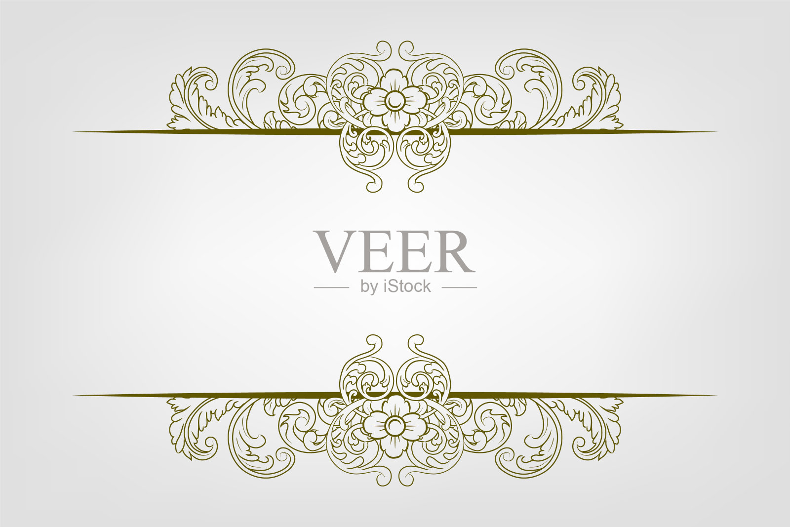 经典复古巴洛克维多利亚框架分离元素经典婚礼邀请插画图片素材