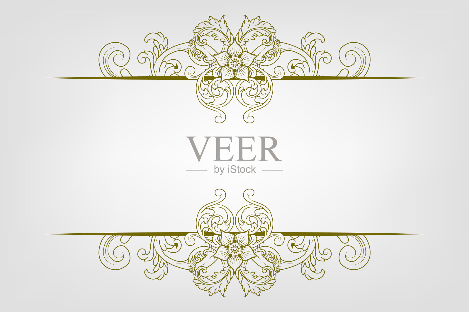 经典复古巴洛克维多利亚框架分离元素经典婚礼邀请插画图片素材