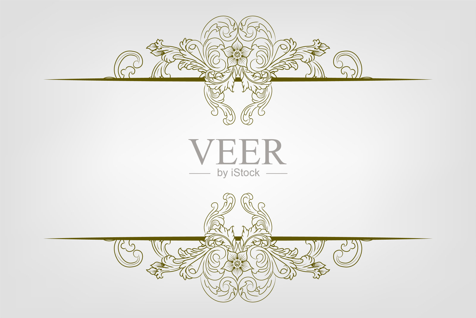 经典复古巴洛克维多利亚框架分离元素经典婚礼邀请插画图片素材