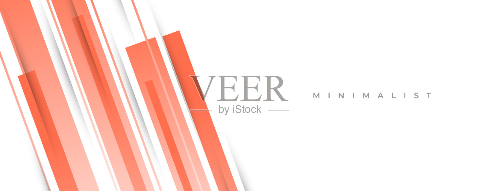 摘要桃和白色的渐变背景剪纸风格。简单和极简的矢量设计的横幅或封面插画图片素材