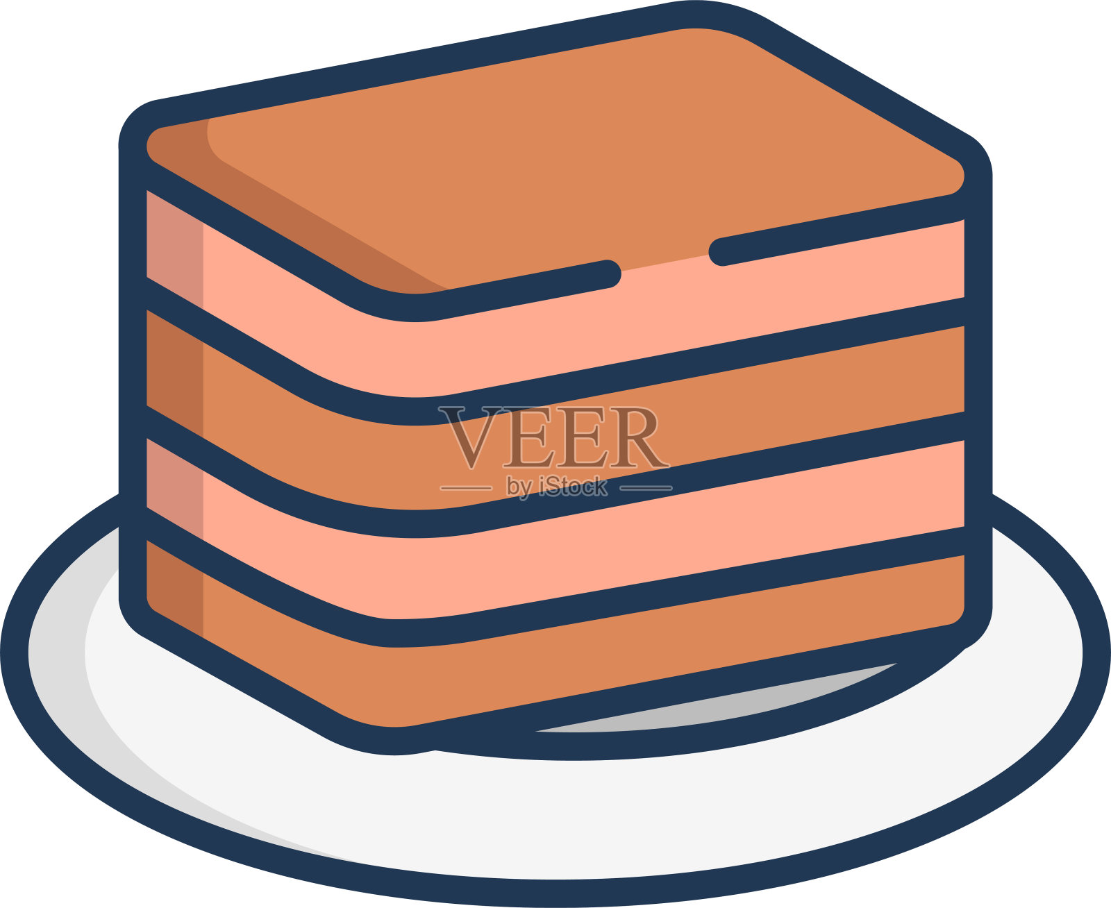 青金石饼线性彩色插图插画图片素材