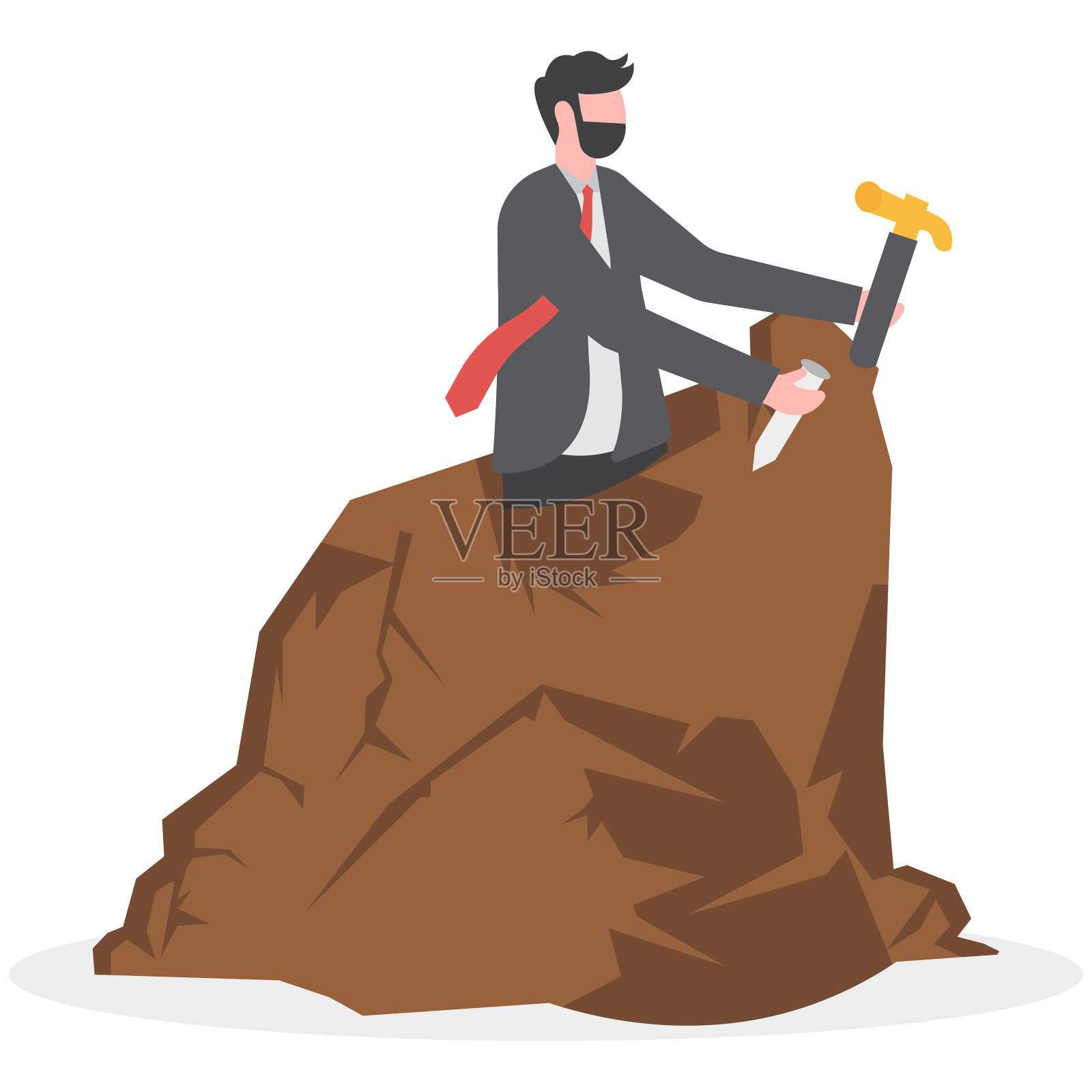 概念卡通插画以概念与自己一起寻找自由插画图片素材