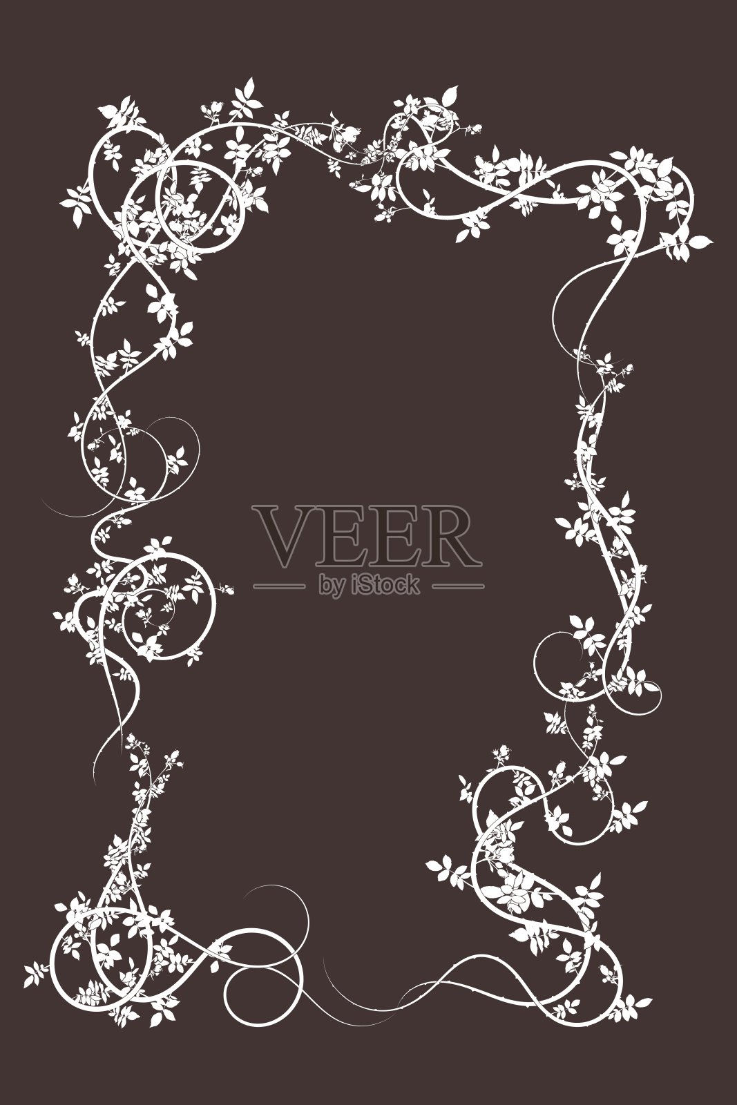 复杂的图案在棕色背景啤酒花编织插画图片素材