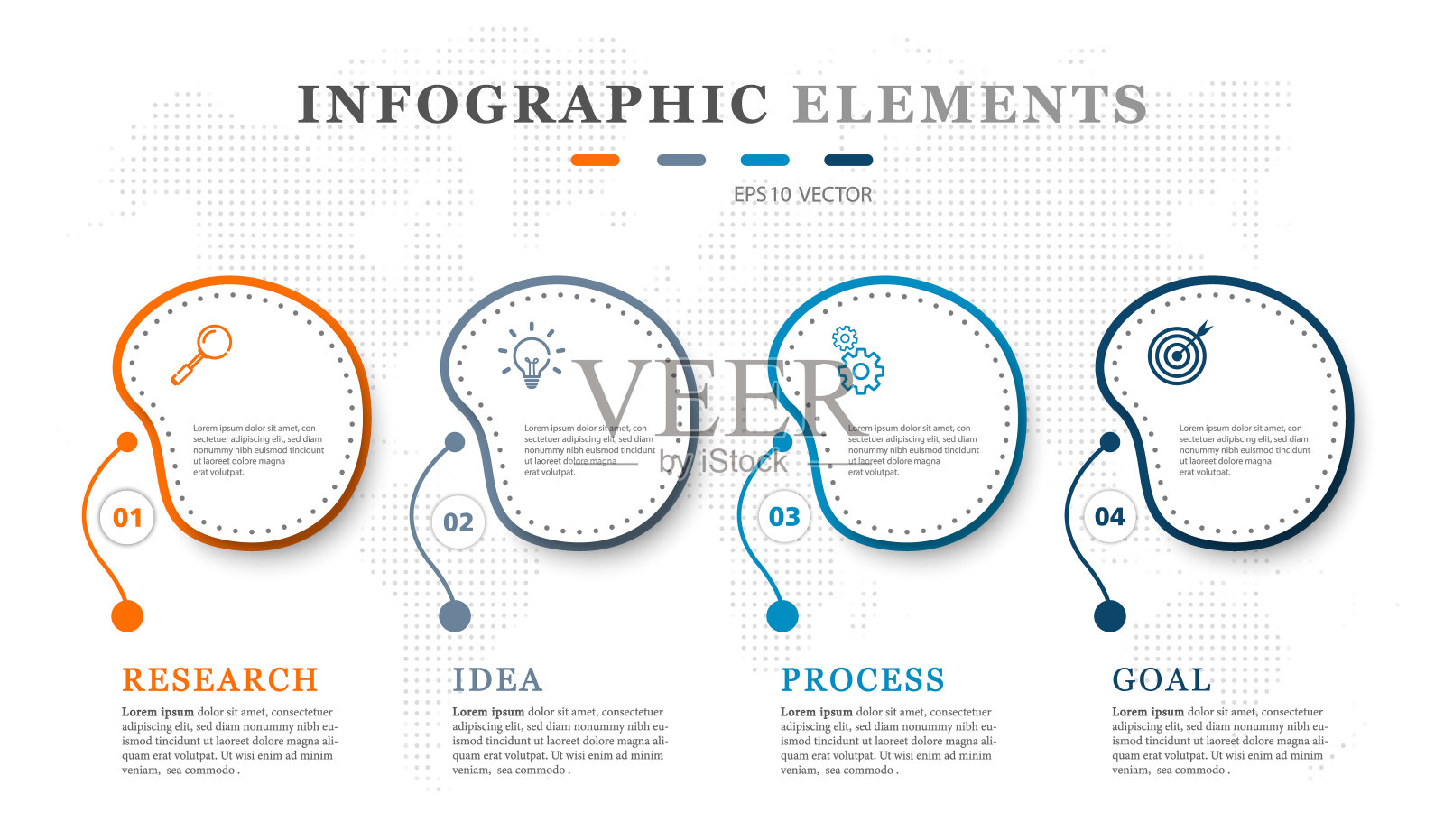 矢量信息图格式与步骤。可用于流程图，演示文稿，工作流布局，横幅，数据图表。插画图片素材