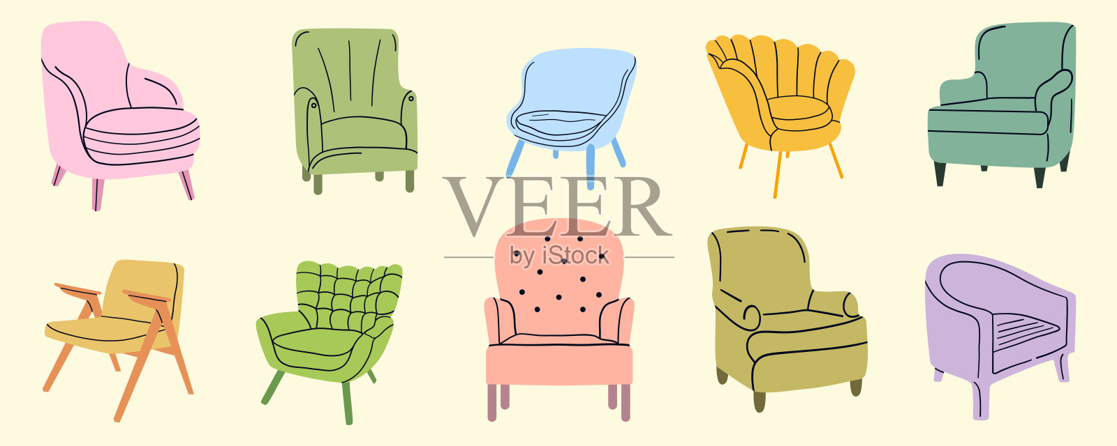 平面彩色插图。插画图片素材