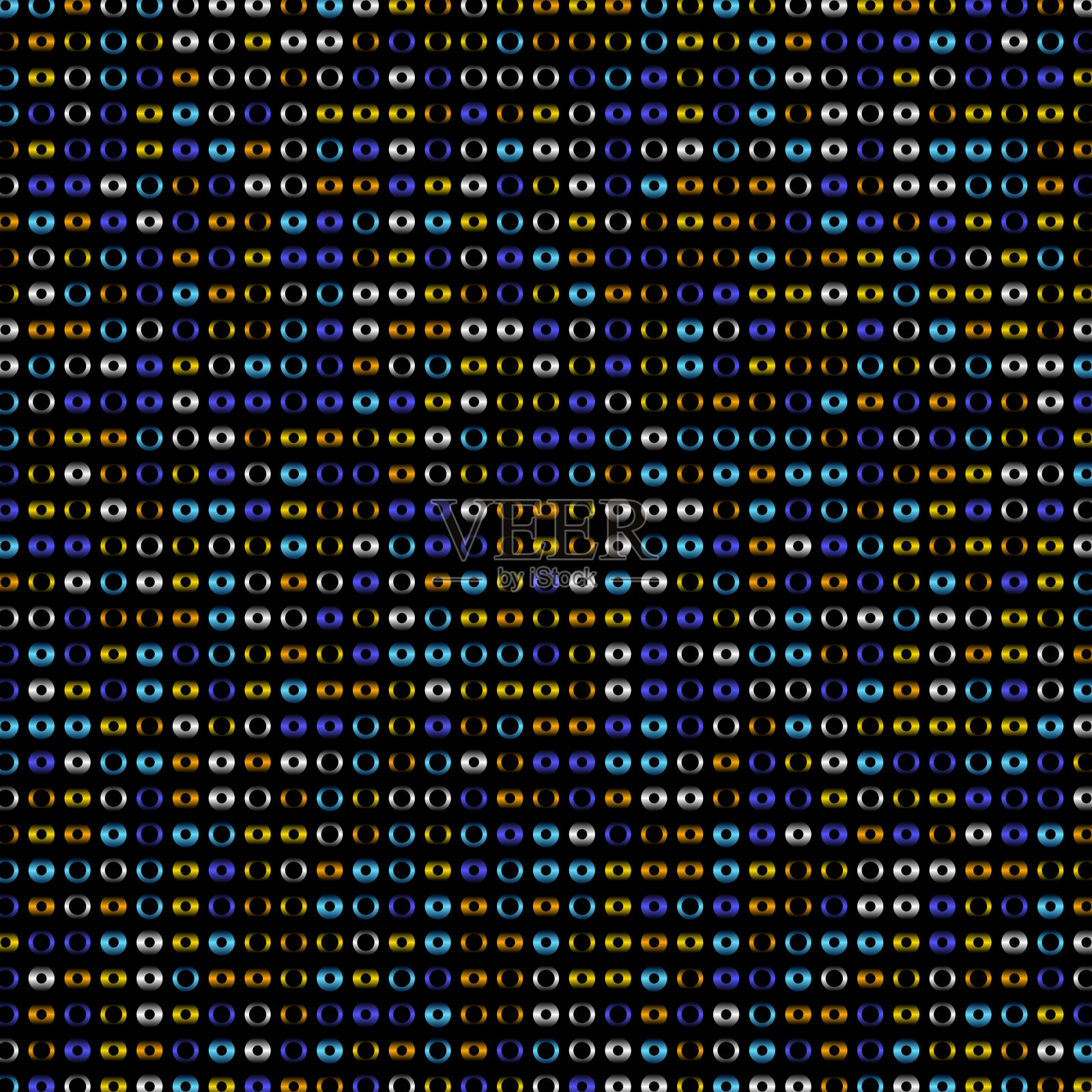 小金属环，不同大小，不同颜色插画图片素材