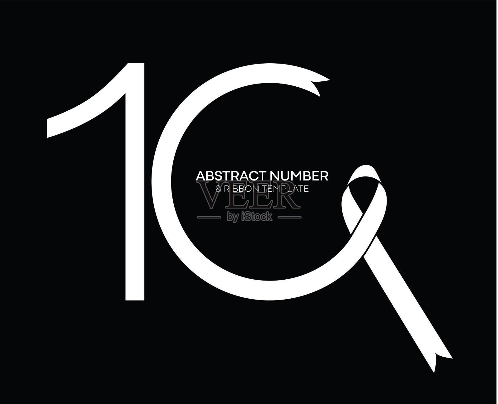 10号。抽象号码模板。周年纪念号码和丝带模板隔离，周年纪念图标标签，周年纪念符号矢量股票插图插画图片素材