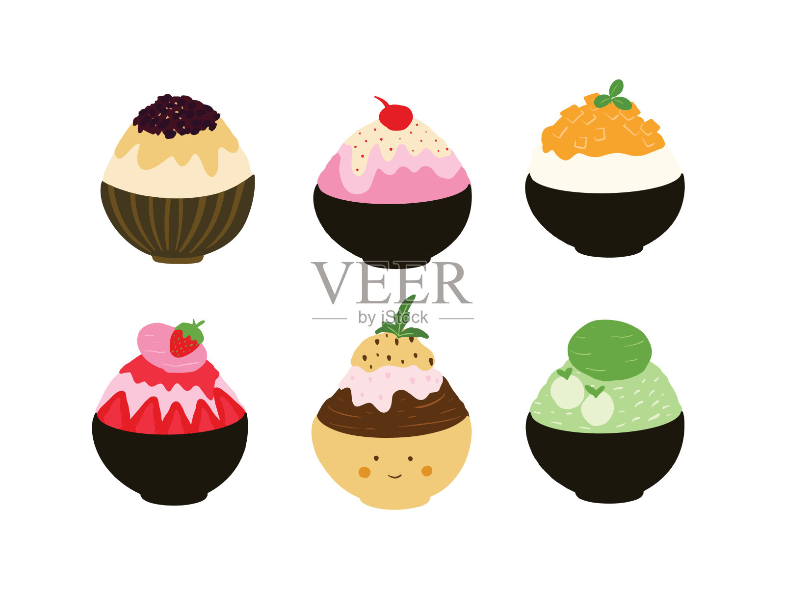 鲜甜的韩式甜品插画图片素材