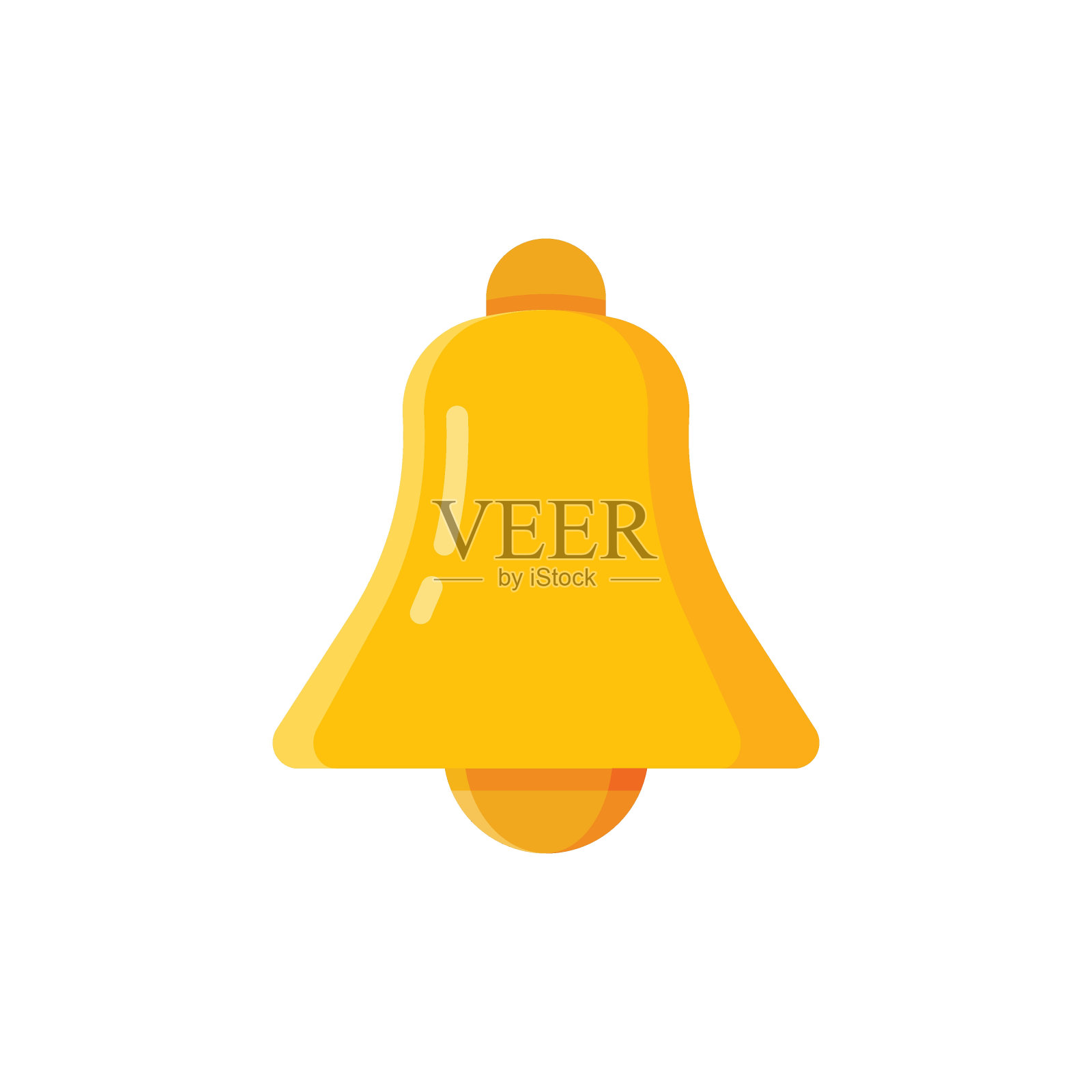 平面样式的通知铃声图标。在孤立的背景上传入收件箱消息矢量插图。响铃招牌经营理念。插画图片素材