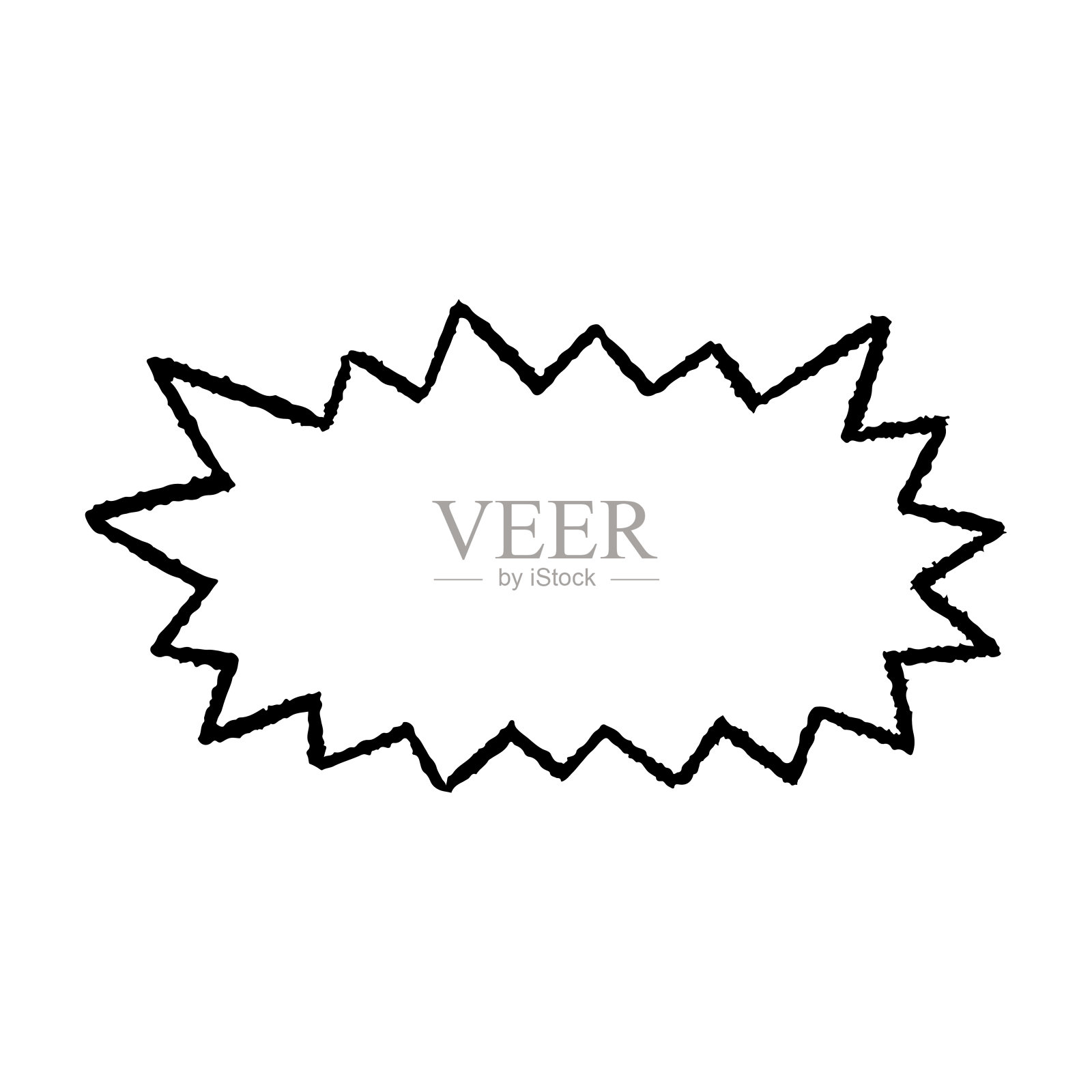 手绘尖尖的演讲泡泡插画图片素材