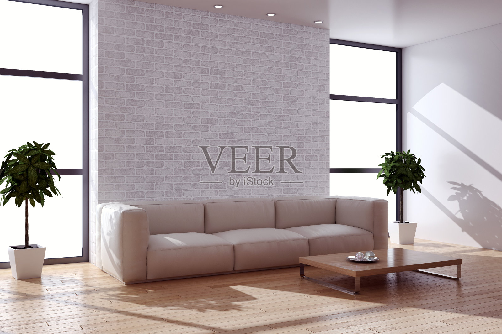 大型豪华现代明亮内饰客厅模型插图3D渲染图像照片摄影图片