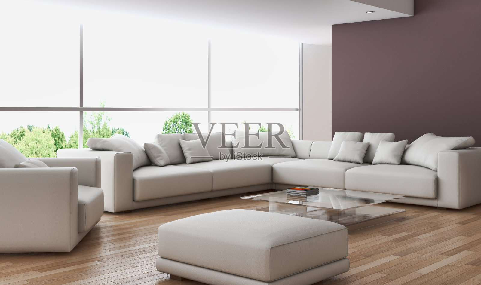 大型豪华现代明亮内饰客厅模型插图3D渲染图像照片摄影图片