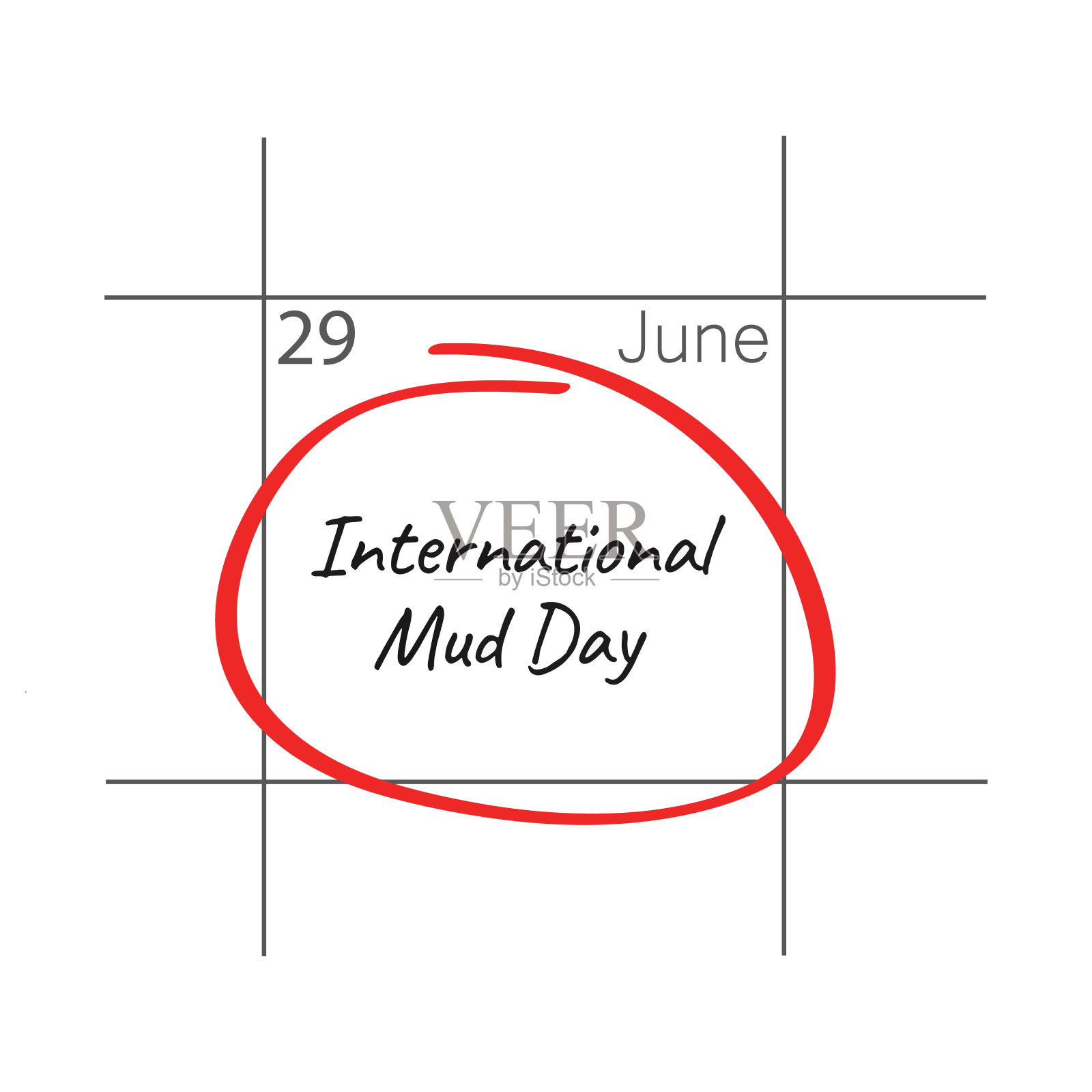 国际泥浆日，6月29日。插画图片素材