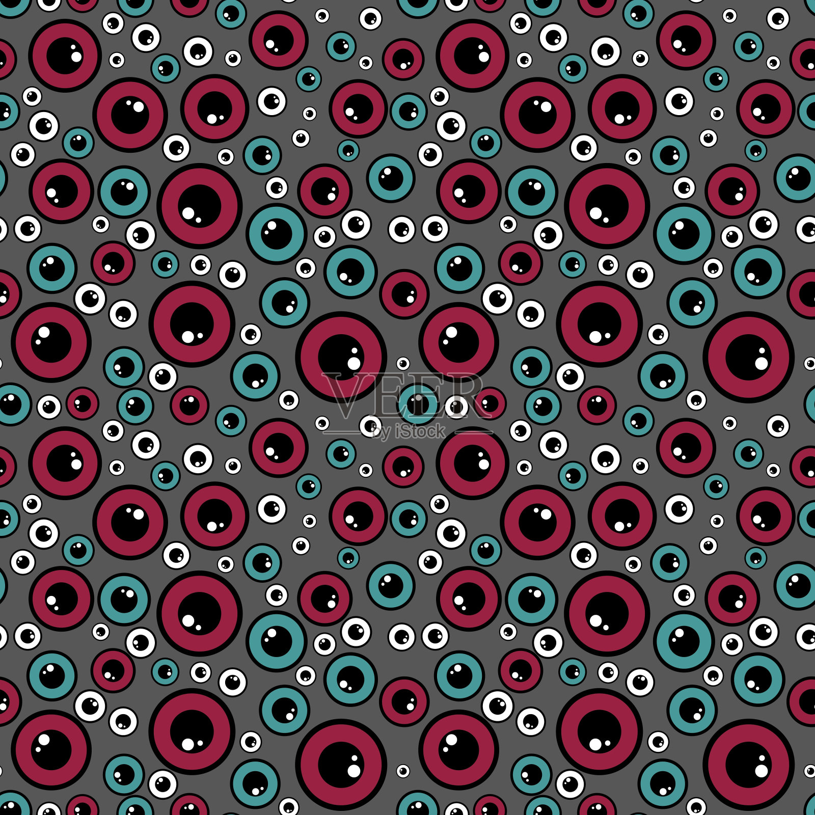 万圣节怪物无缝图案用于织物和纺织品及包装插画图片素材