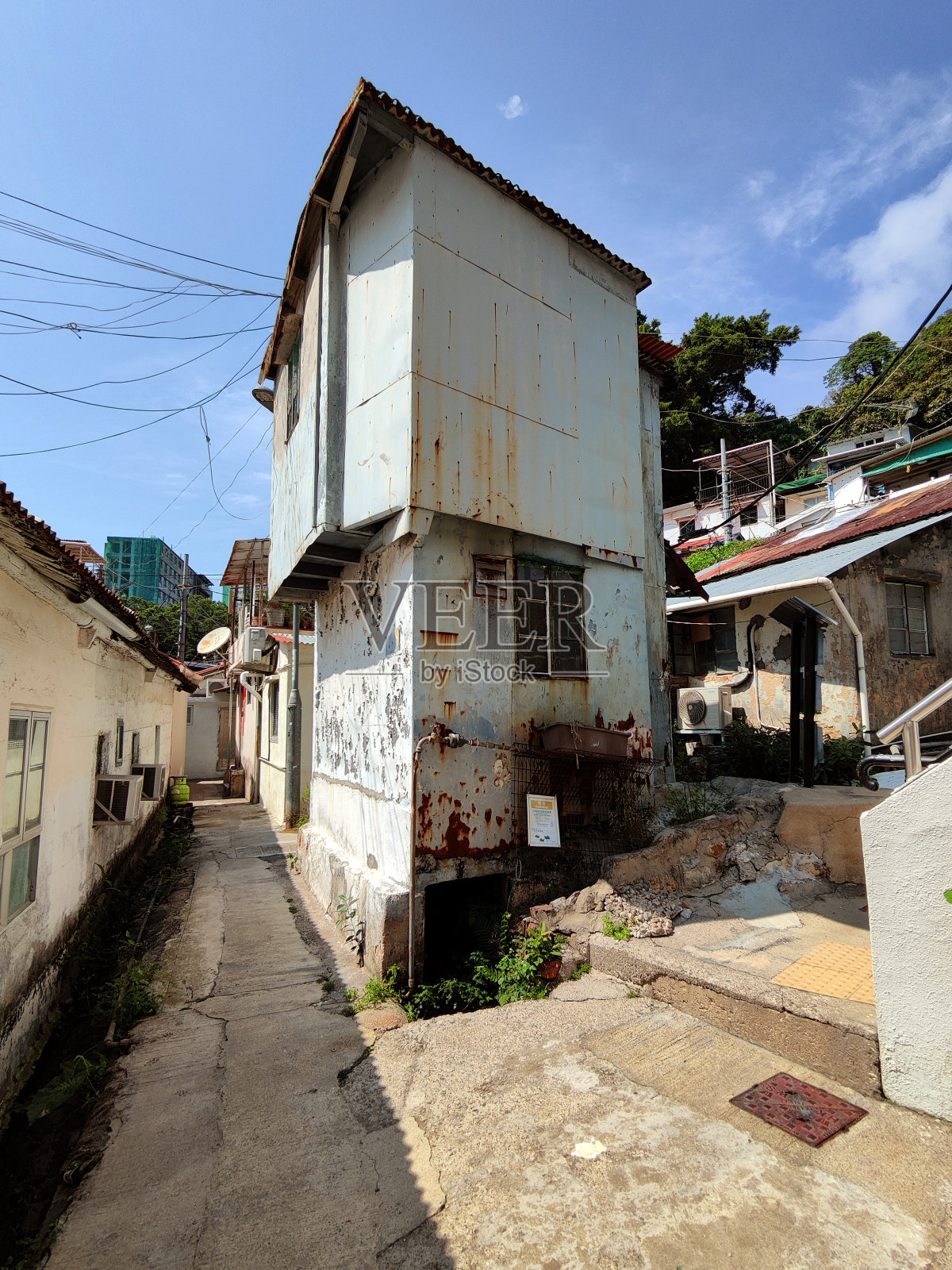 港岛薄扶林村的小巷照片摄影图片