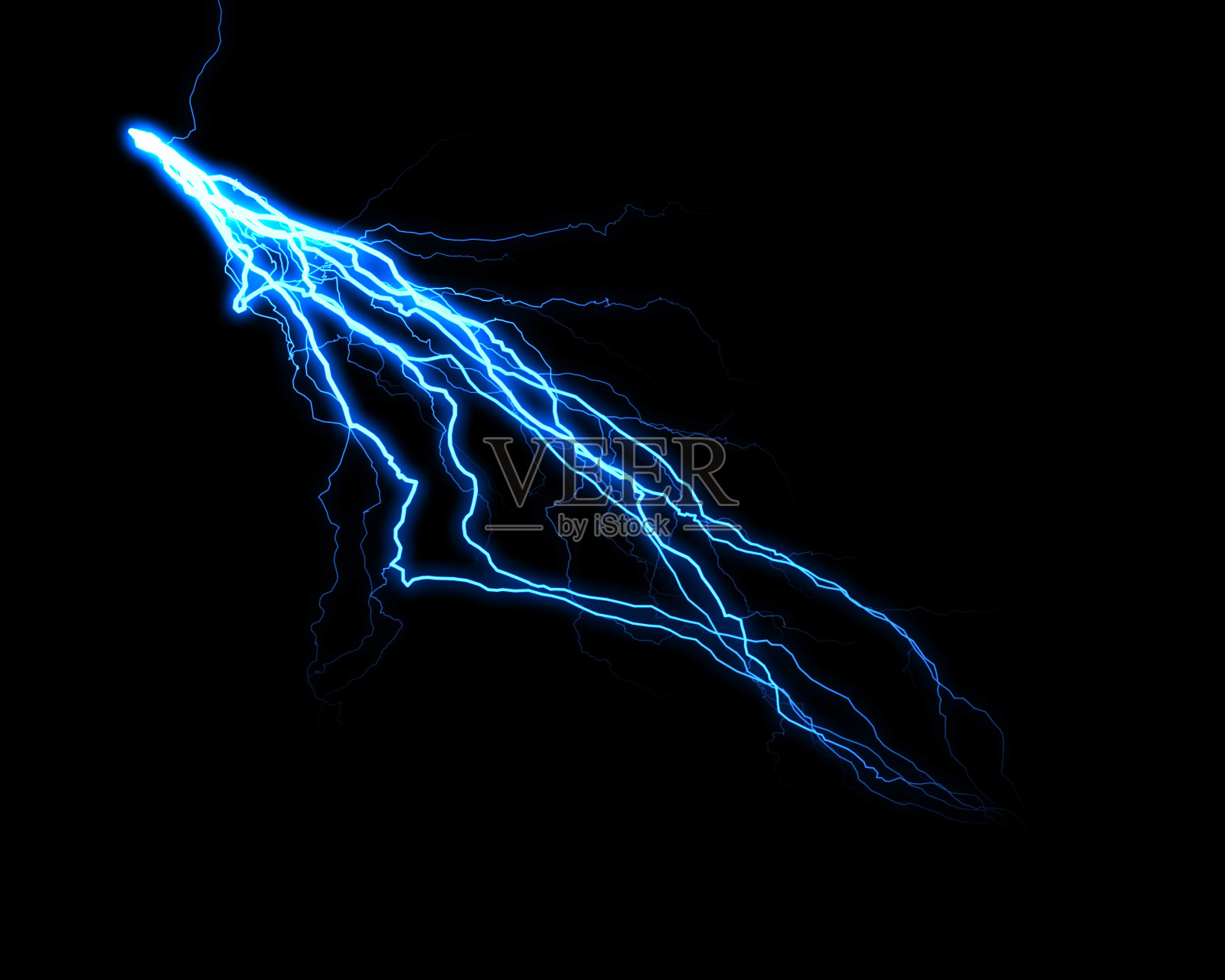 闪电照亮黑色背景的动态过程插画图片素材