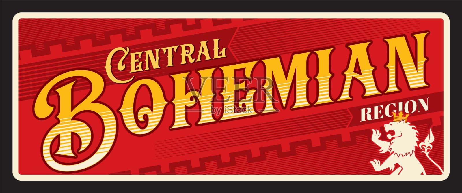 波西米亚中部地区，老旅游板块插画图片素材