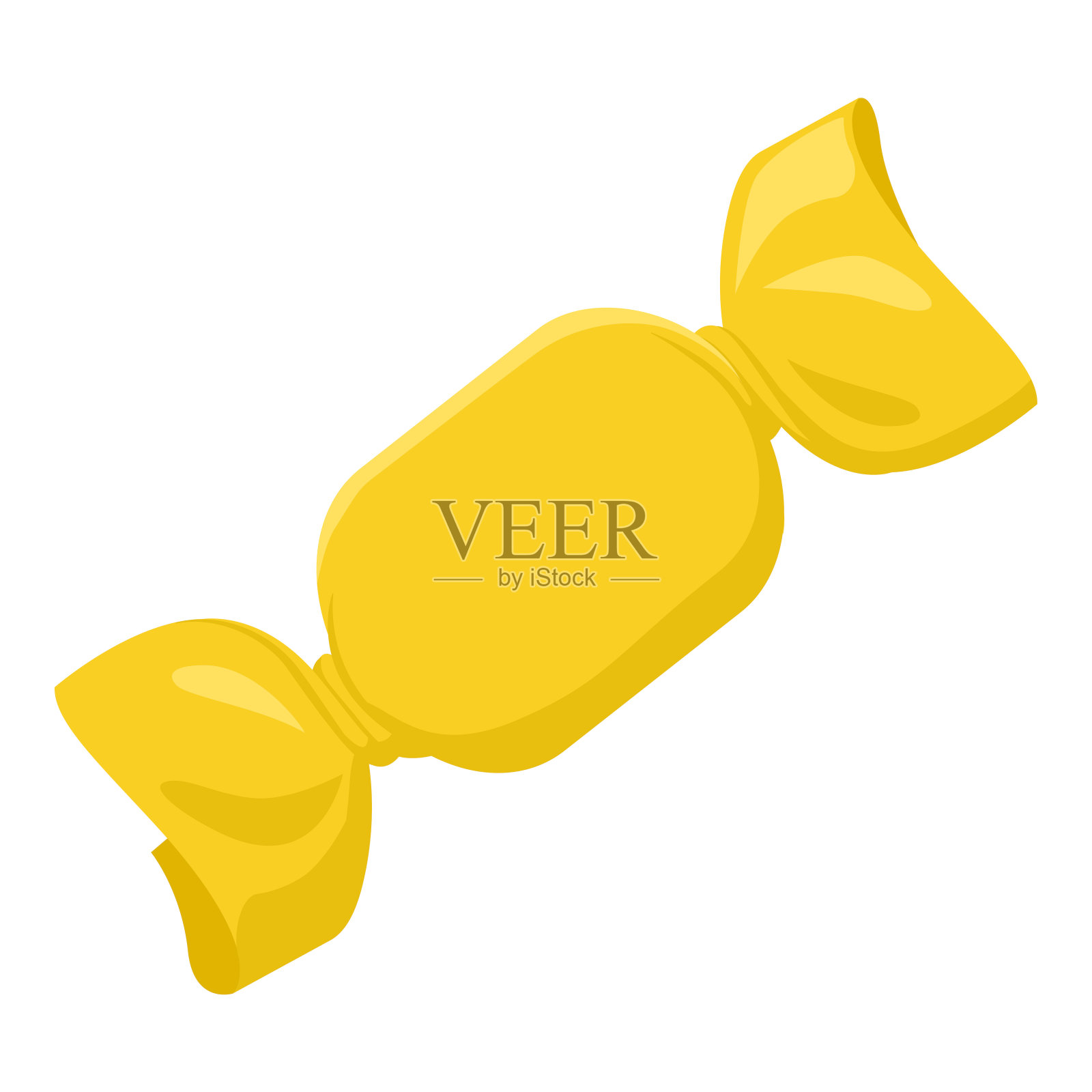 甜甜的包裹柠檬糖孤立插画图片素材