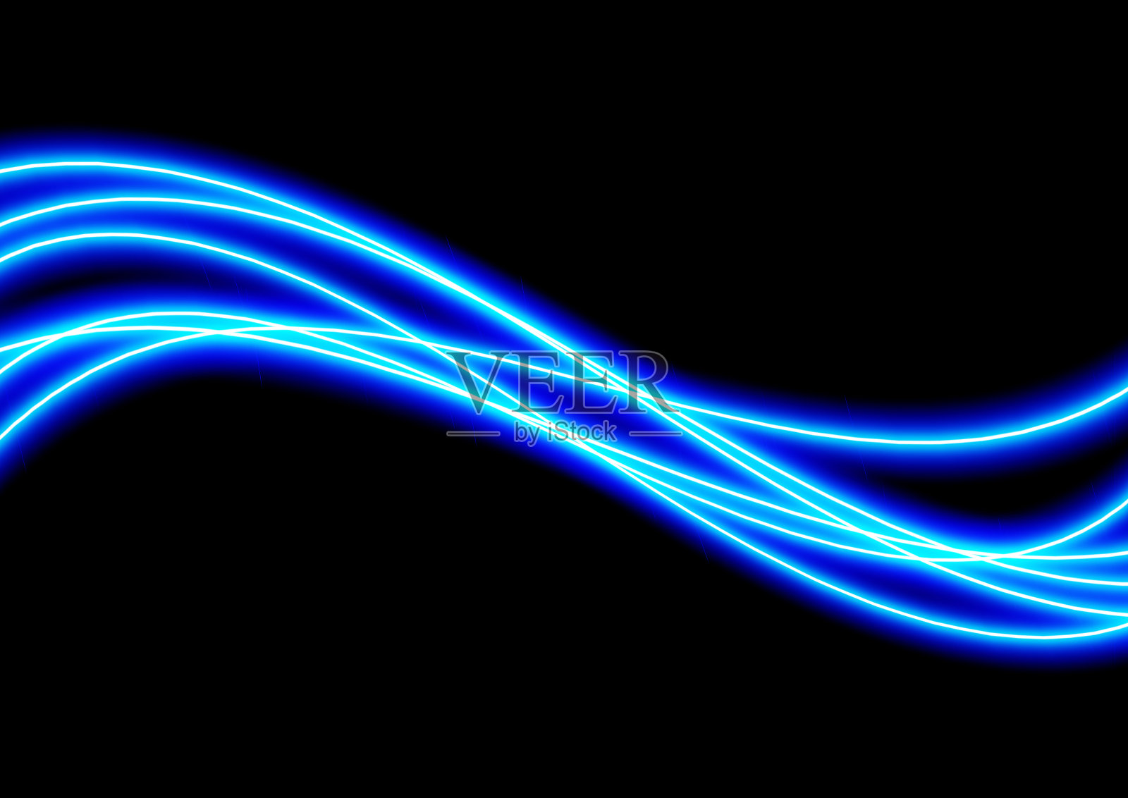 发光的弯曲蓝光线照片摄影图片