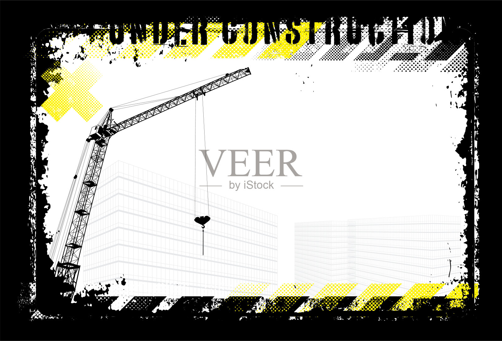 起重机建筑行业背景与复制空间插画图片素材