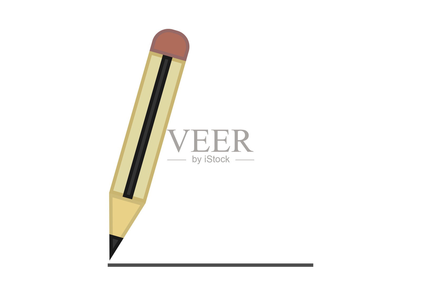 铅笔在白色背景上描出一条路径插画图片素材