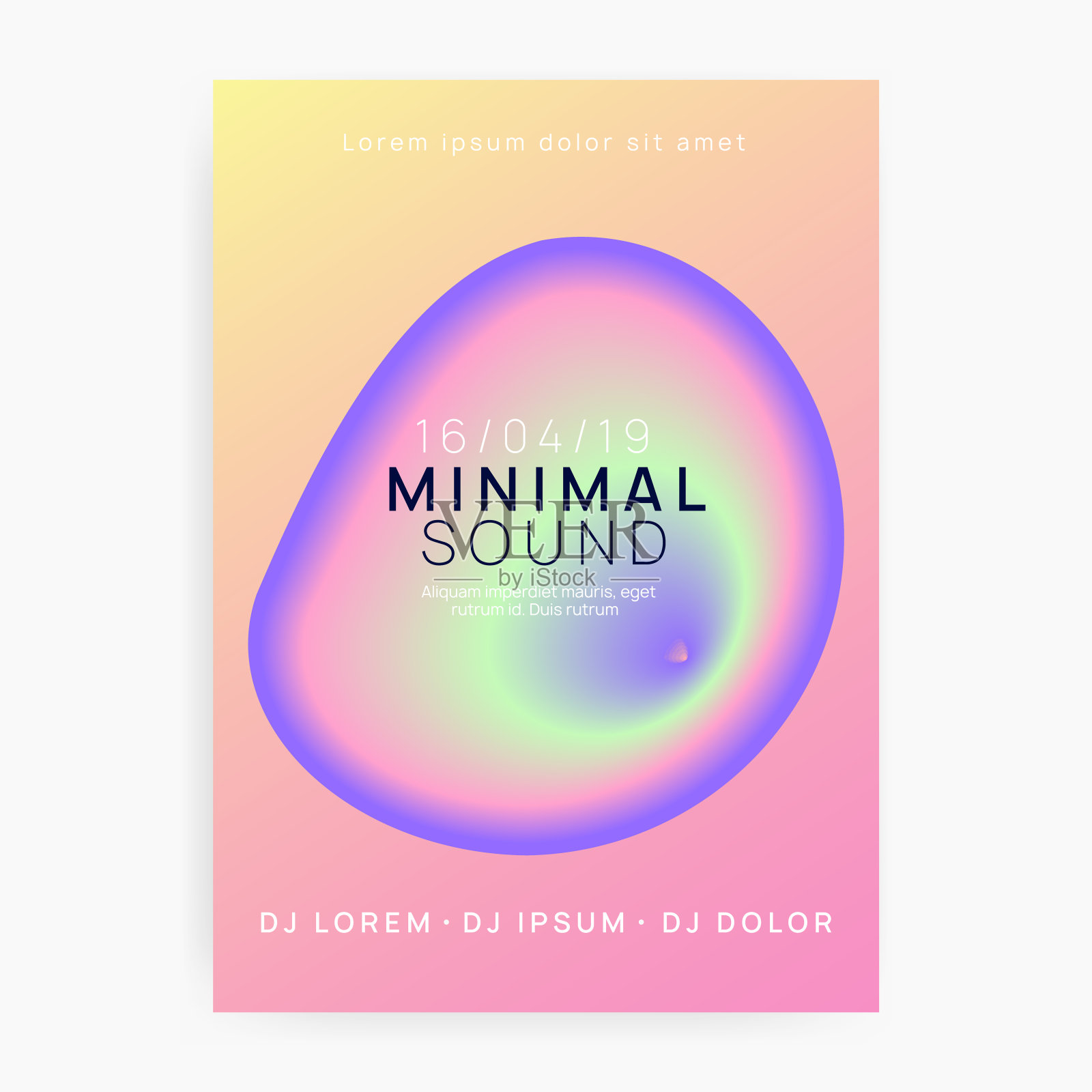 电子电影节。恍惚和迪斯科矢量。Wave Glitch For Invitation。布景设计的渐变图案。时尚舞蹈横幅。粉红与蓝色电子音乐节插画图片素材