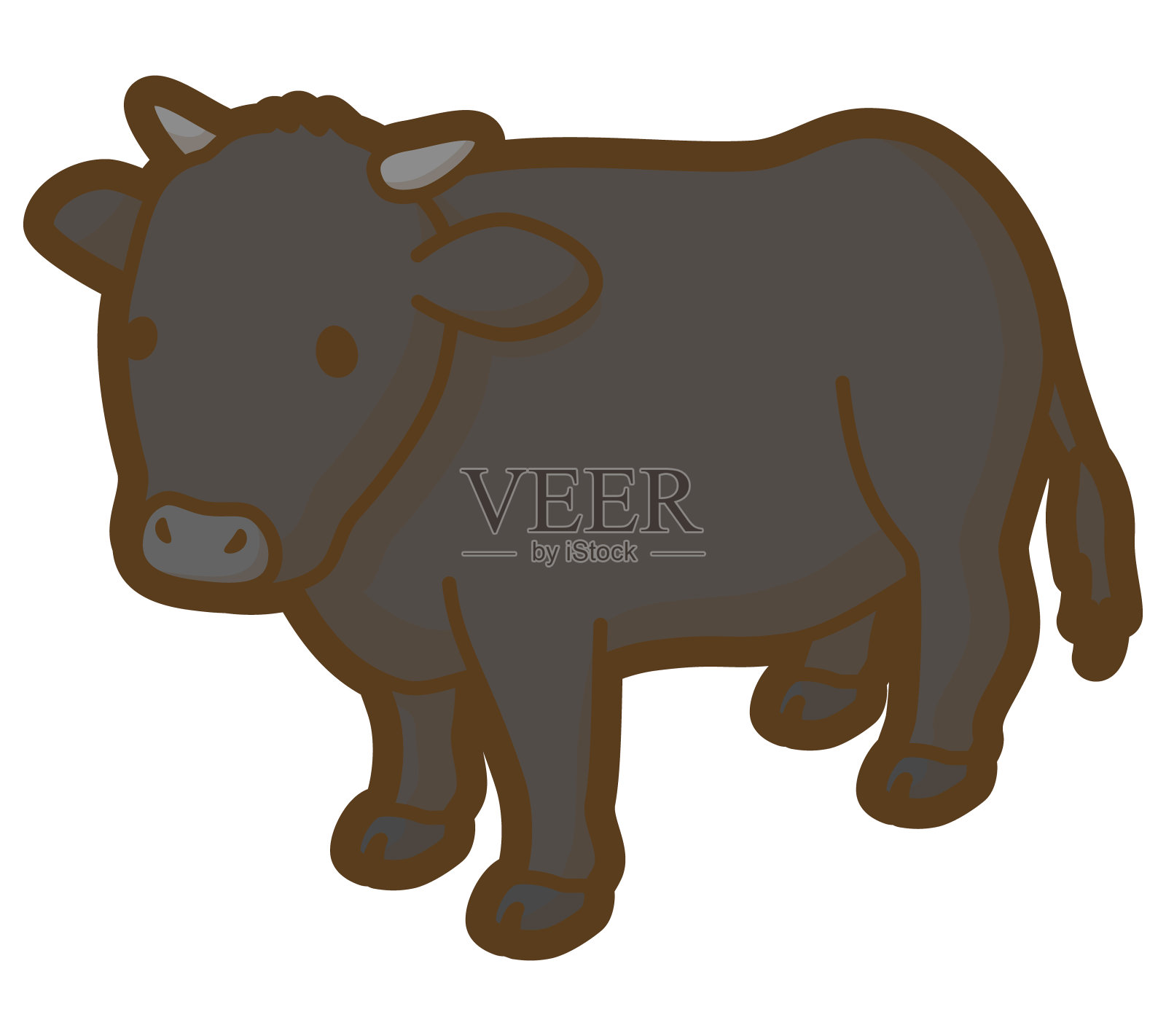 牲畜牛。农场动物。插画图片素材