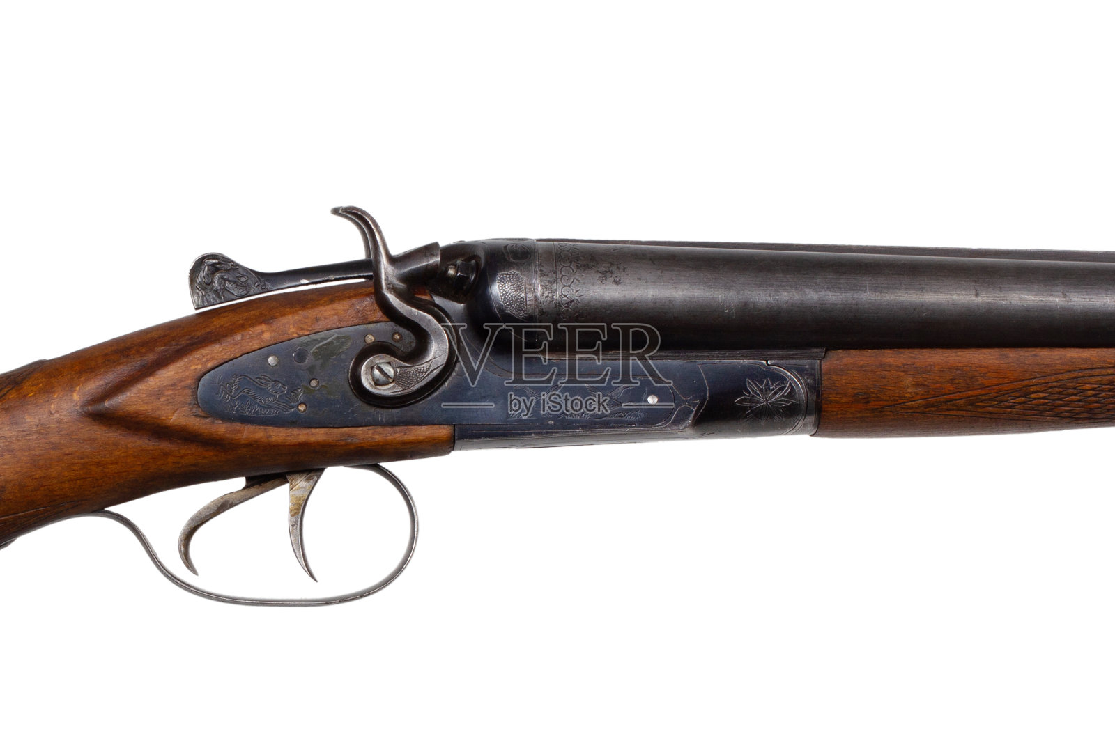 双管并排锤式霰弹枪照片摄影图片