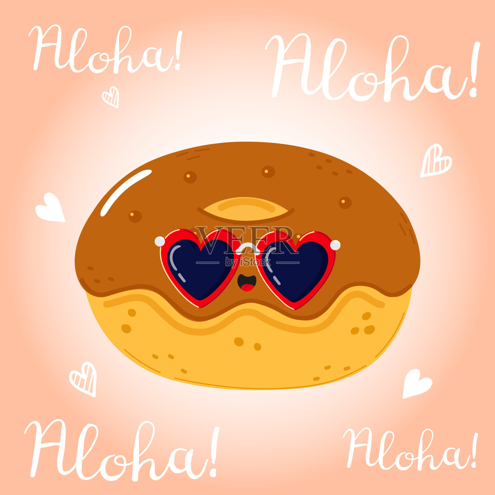 可爱有趣的甜甜圈角色插画图片素材